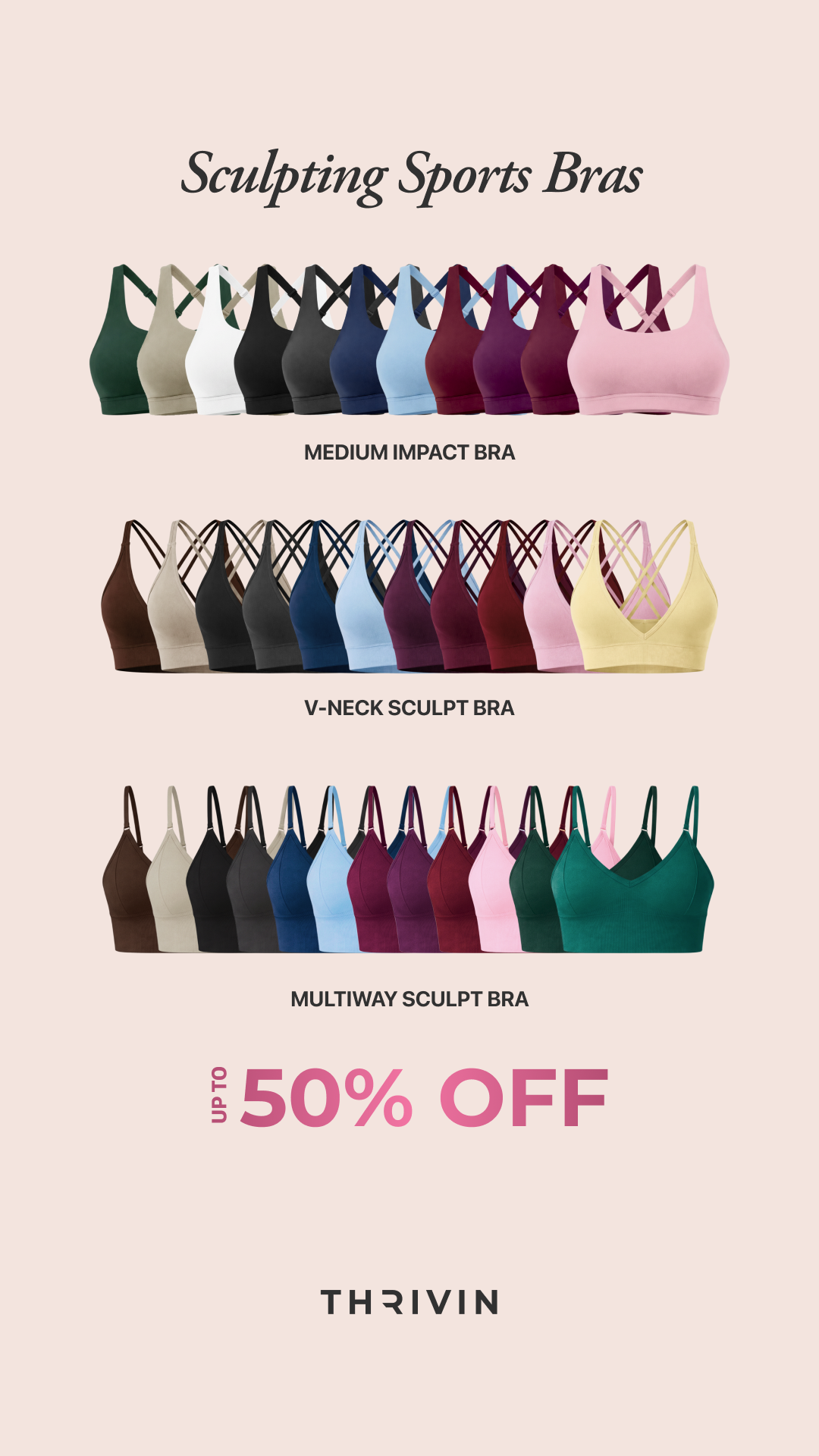 Thrivin Gymwear. Facebook ad