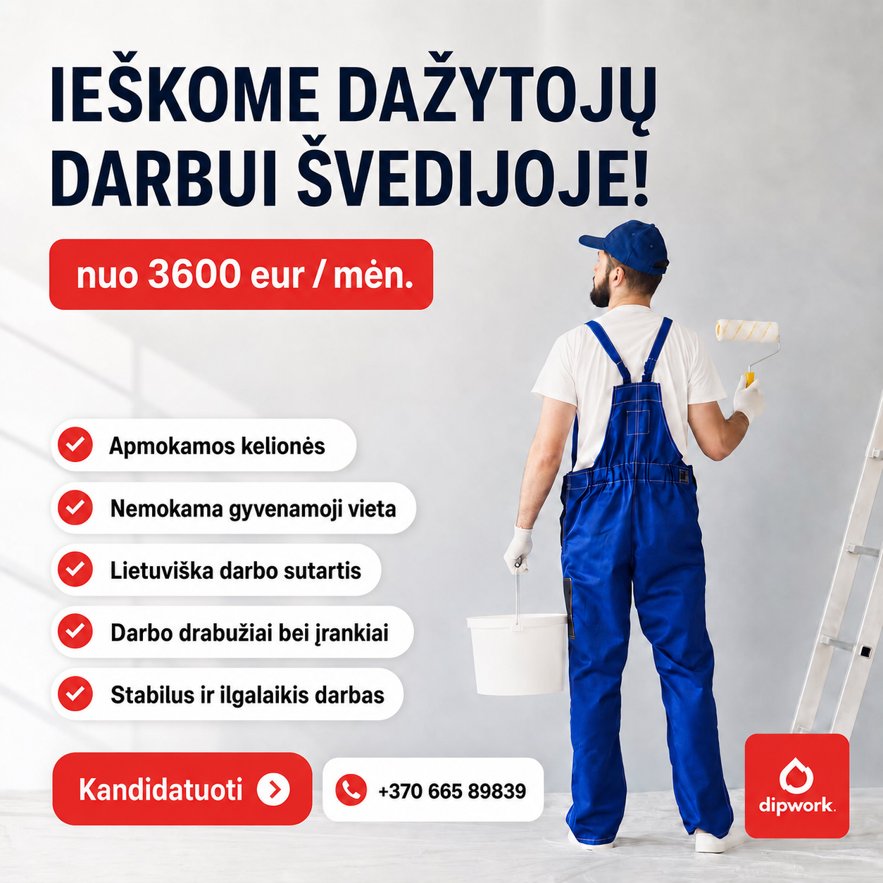 Dipwork Lietuva Facebook ad from Jul 28, 2026