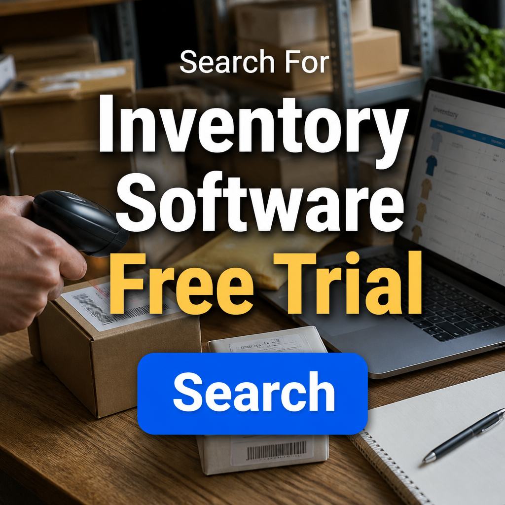 The Modern Scroll Facebook ad: Search for Inventory Software Free Trial