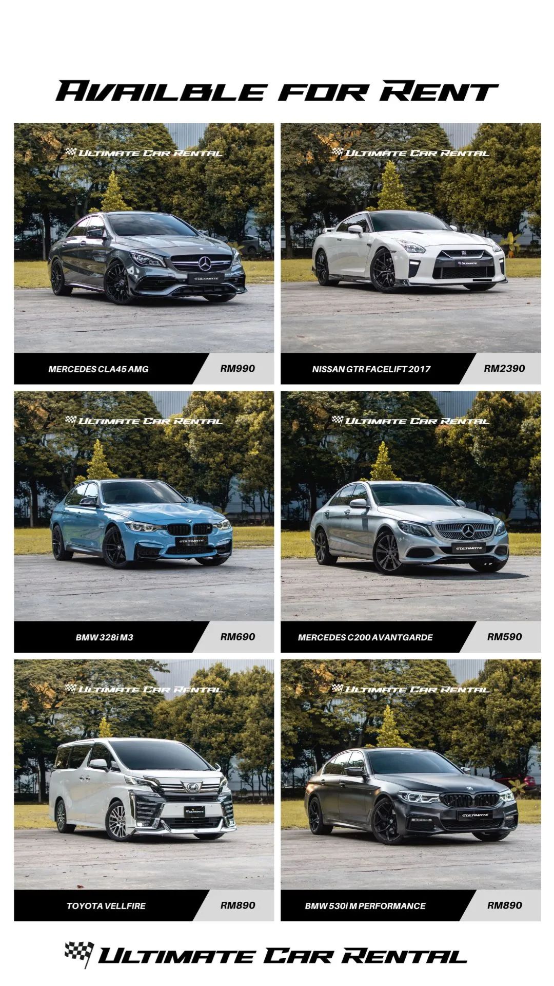 Ultimate Car Rental Facebook ad
