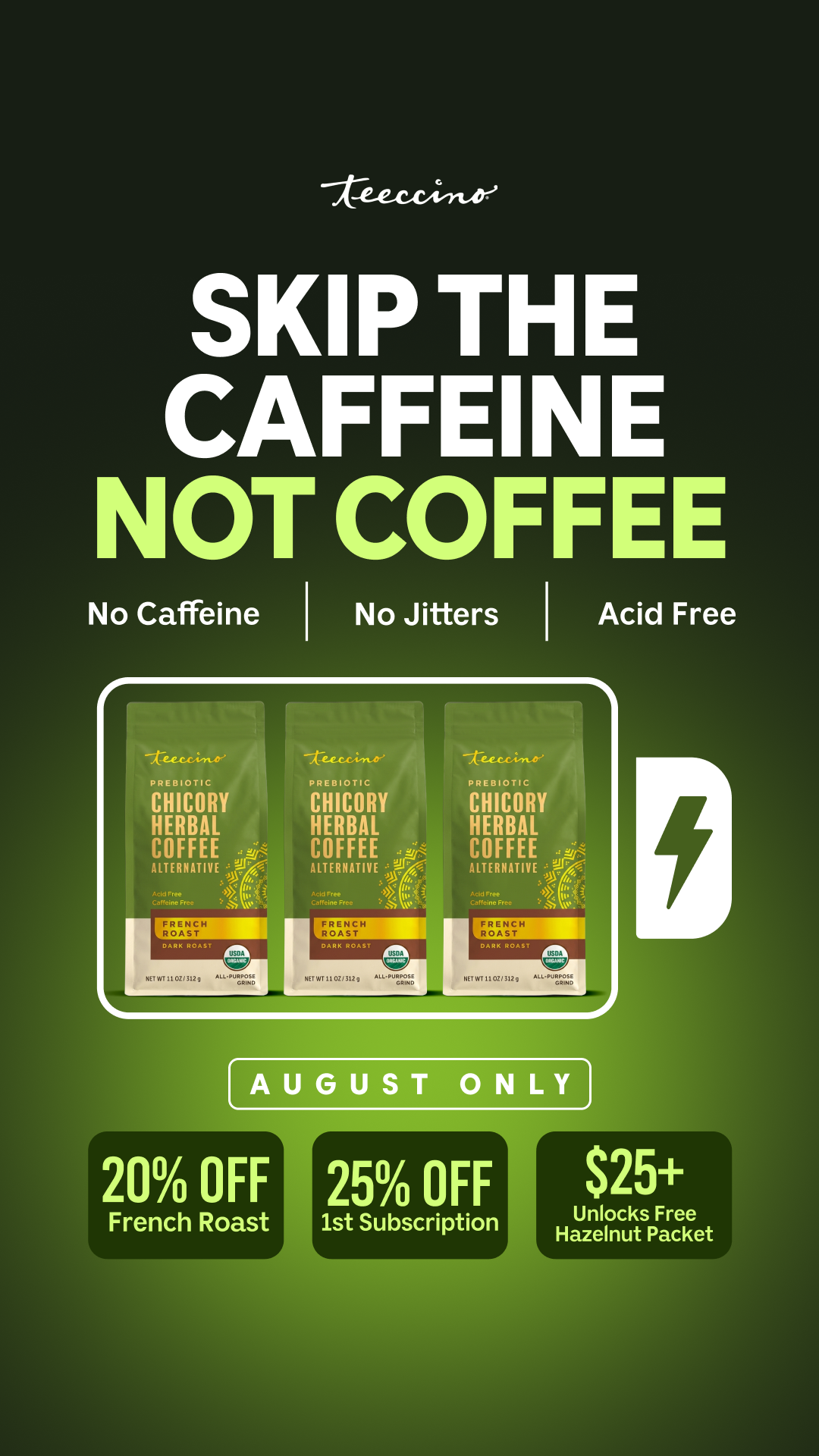 Teeccino Herbal Coffees & Teas Facebook ad