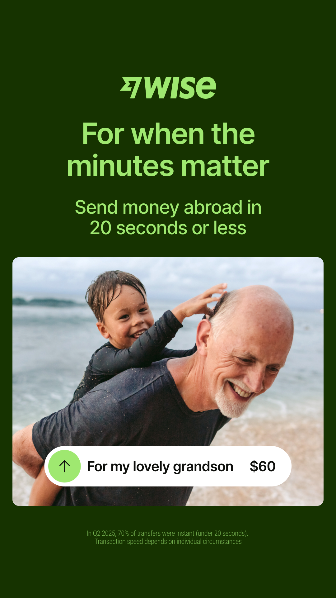 Wise Facebook ad