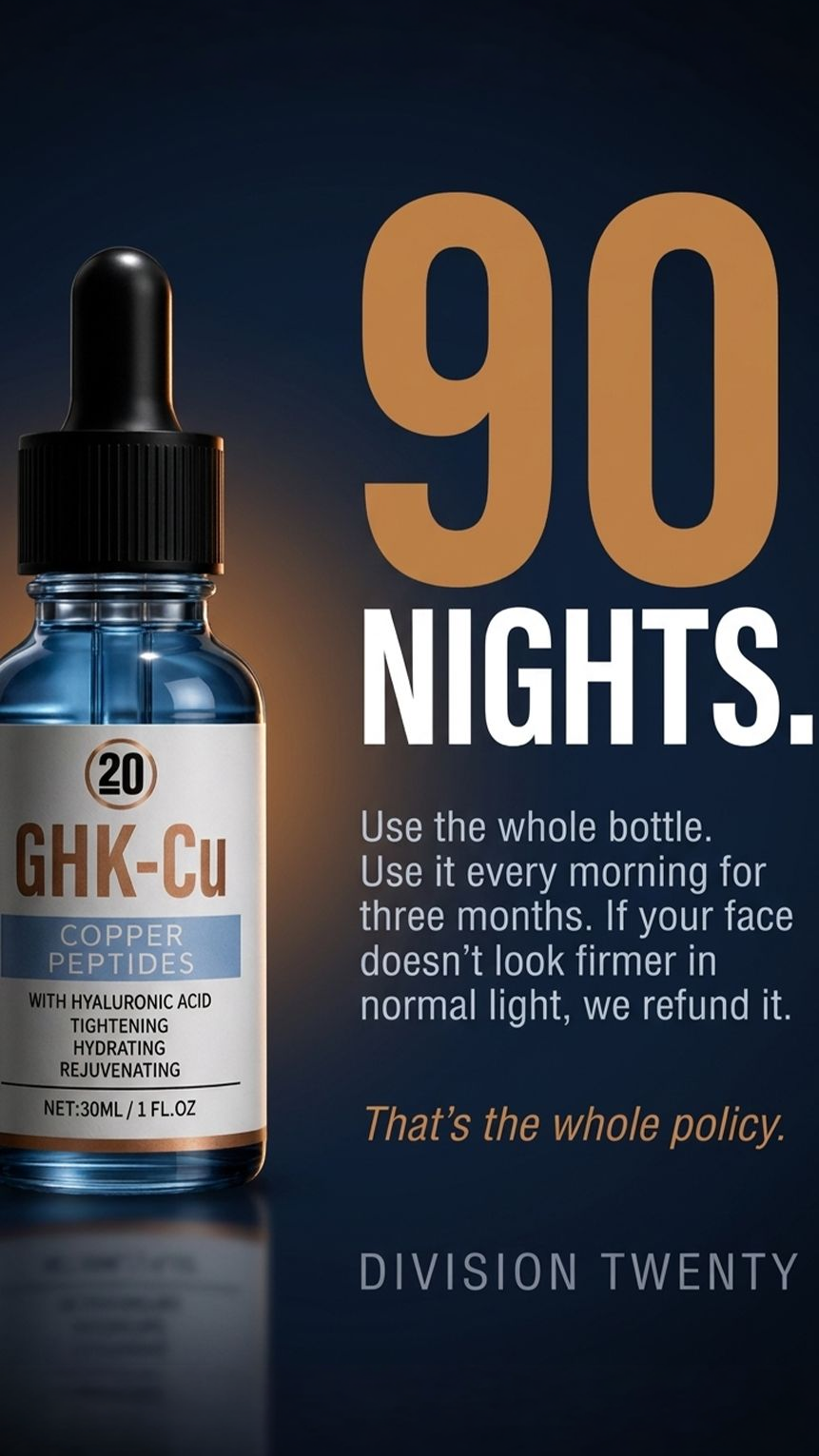 Biohacker Daily Facebook ad: 2% GHC-Cu Copper Peptide Serum