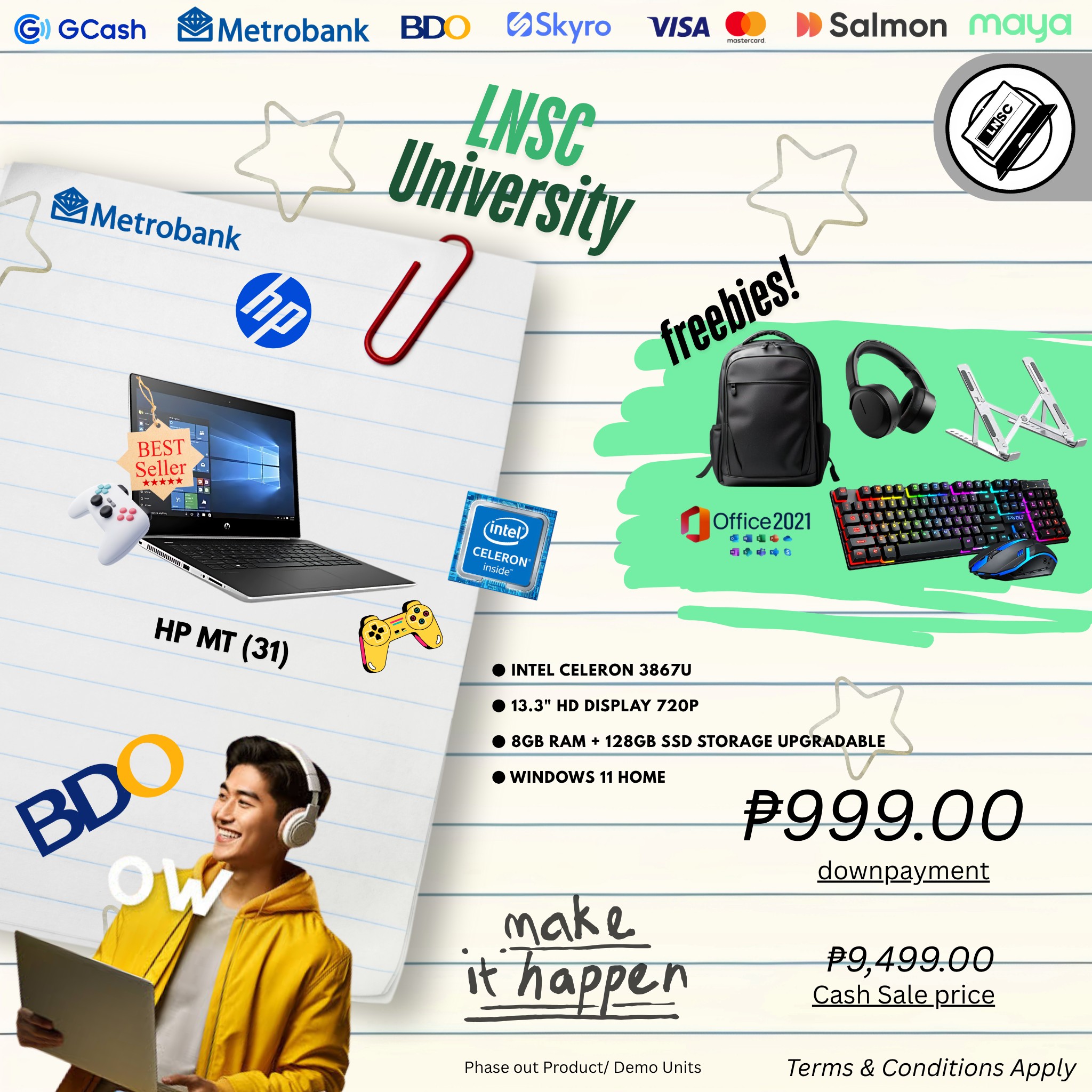 LNSC Laptops- Ipil Zamboanga Sibugay Branch Facebook ad: LNSC University Back-to-College Sale!