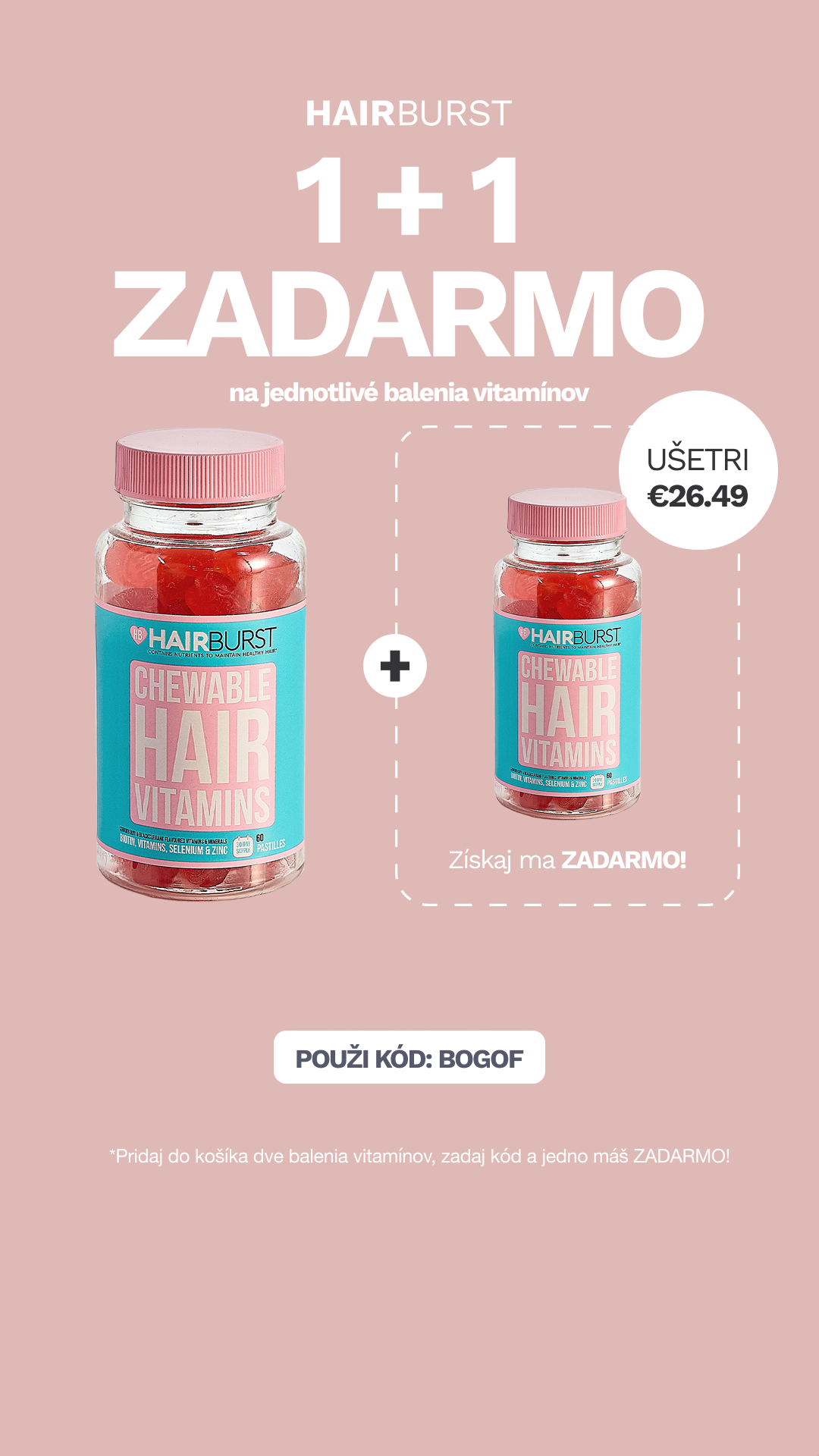 Hairburst SK.CZ Facebook ad