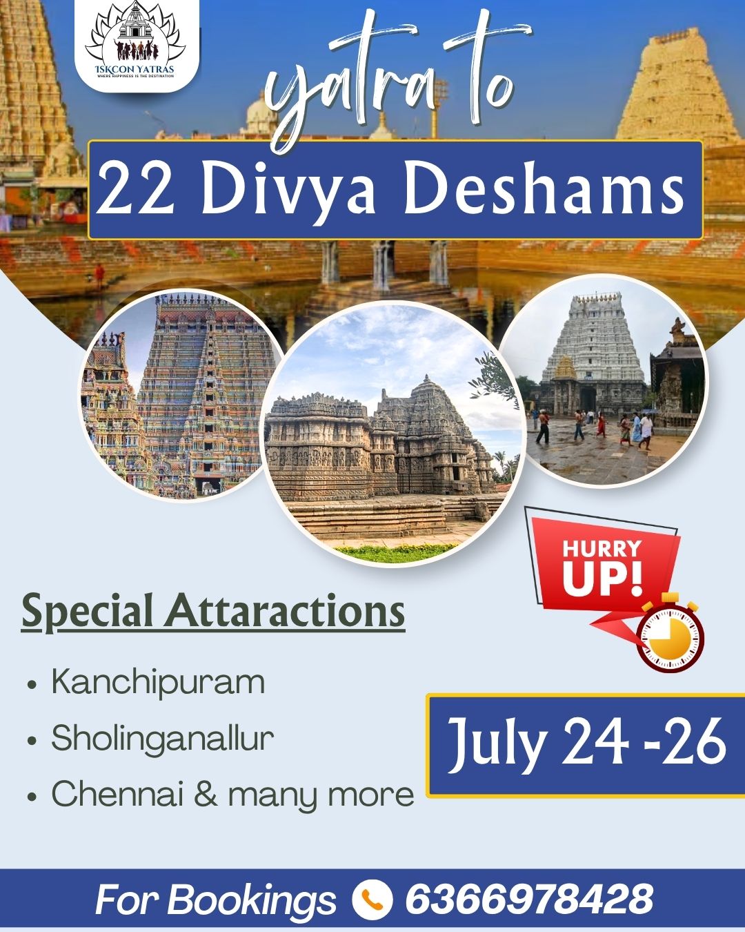 Iskcon Temple Goshala Facebook ad: Book your seat today!