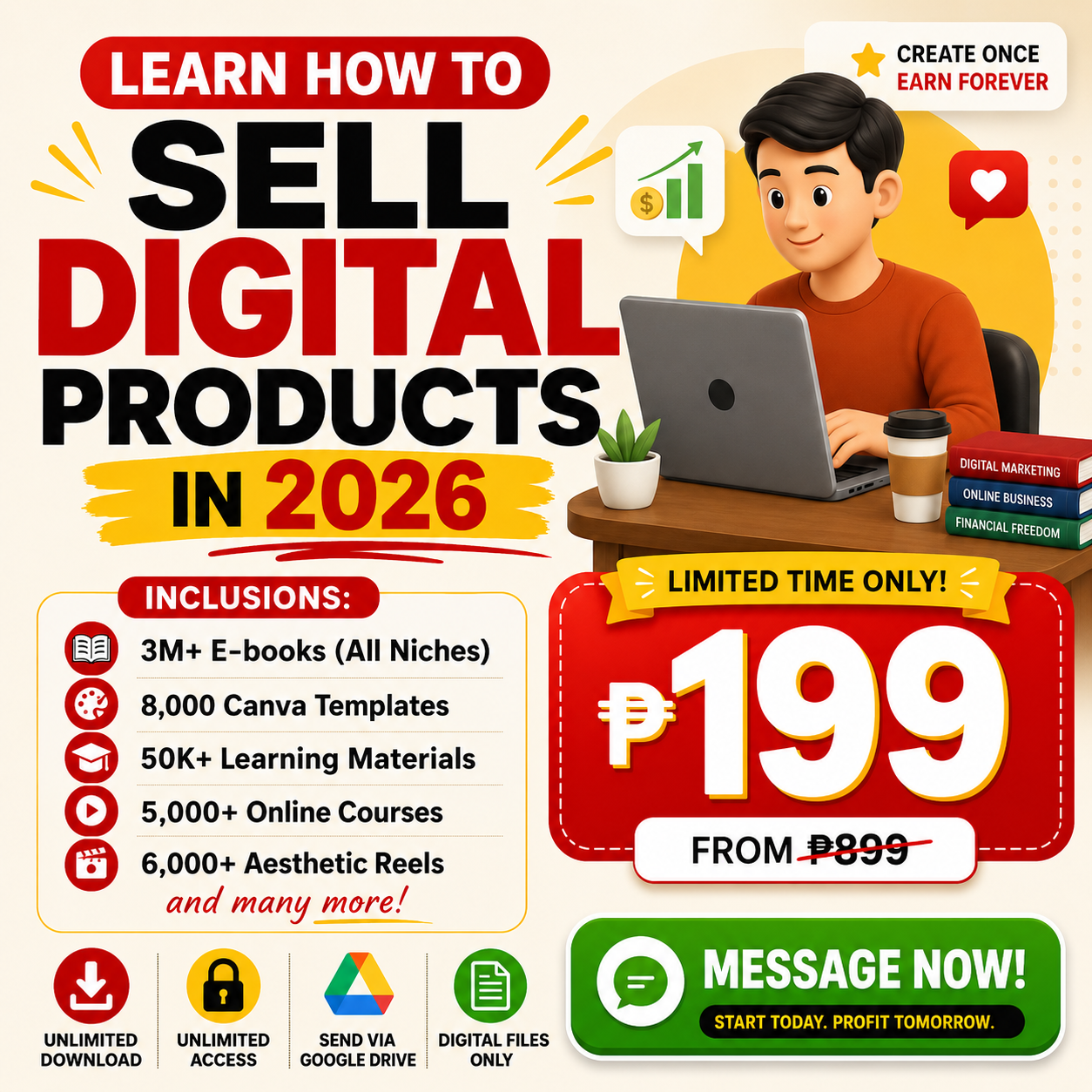 Digital Hustle PH Facebook ad: Chat in Messenger
