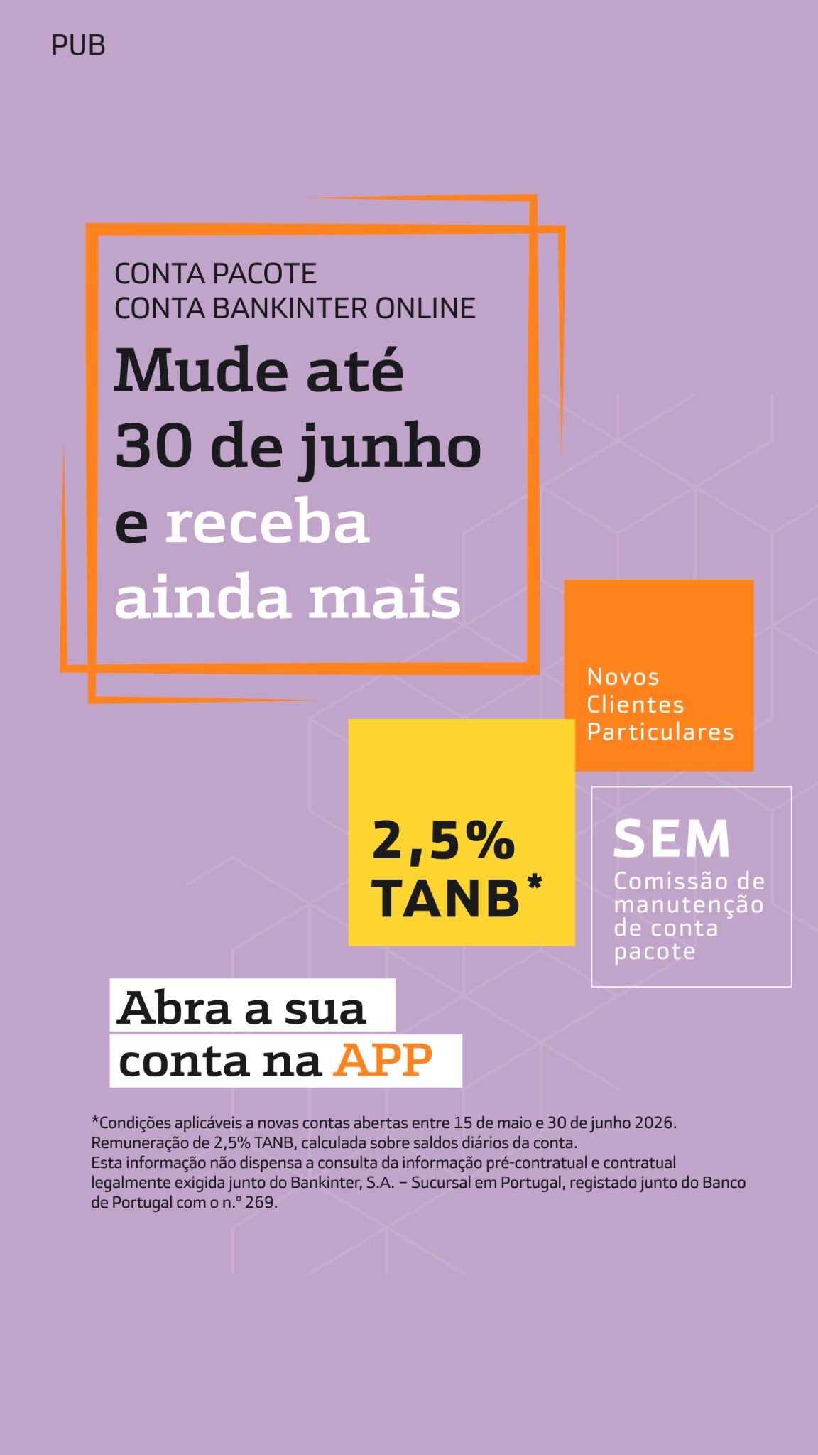 Bankinter Portugal Facebook ad from May 15, 2026