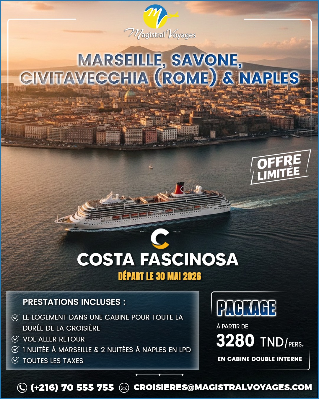Magistral Voyages Facebook ad: Costa Croisières, Mai 2026 avec