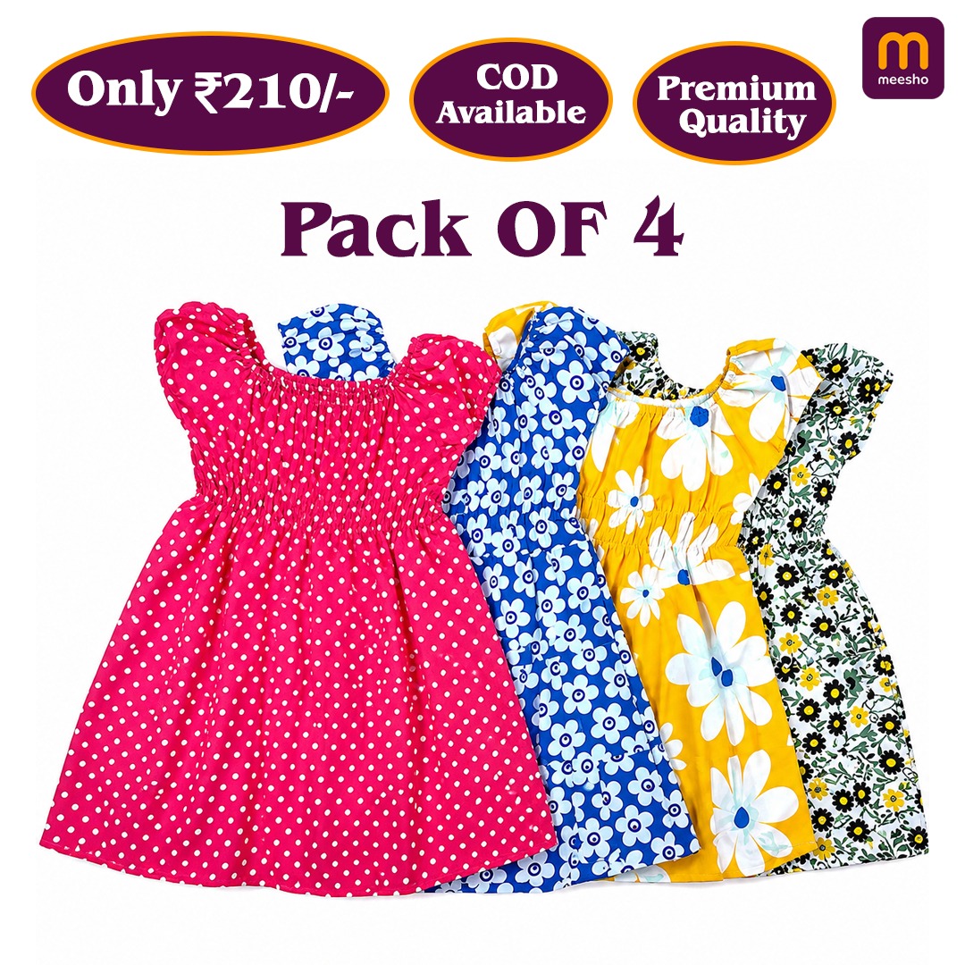 Shanaya Fashion Facebook ad: Pack of 4 Girls Frocks @ ₹210 Only