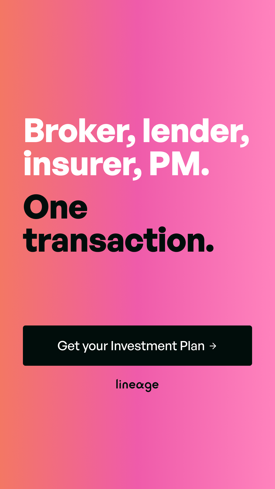 Lineage Real Estate Investing Facebook ad: 4 hires. 1 transaction.