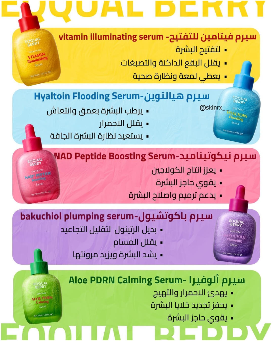 Beauty lady z Facebook ad: **إذا بعدج تستخدمين نفس السيروم لكل مشاكل بشرتچ……