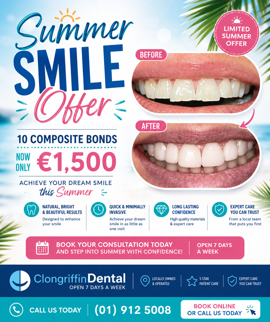 Clongriffin Dental Dublin Facebook ad: Summer Smile Offer