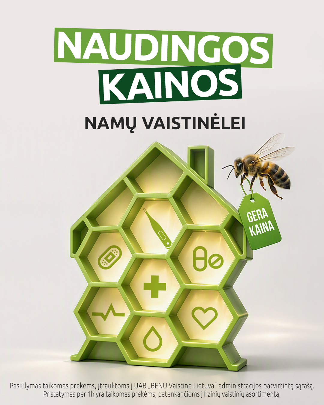 BENU Vaistinė Facebook ad: Apsipirk benu.lt