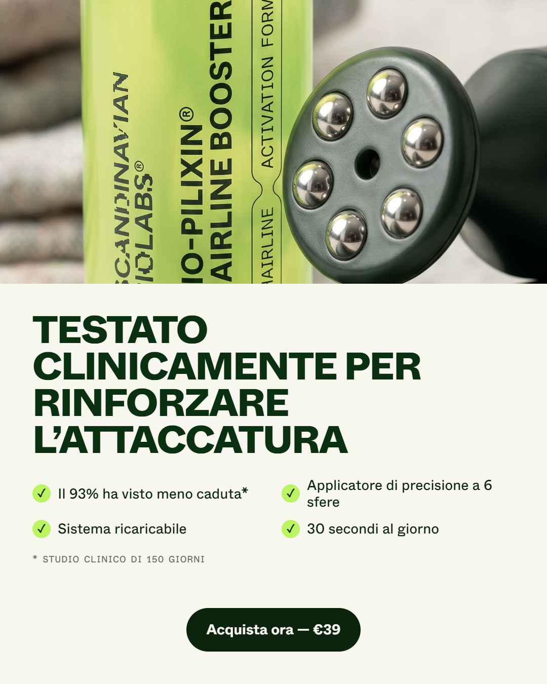 Scandinavian Biolabs Facebook ad: Risultati visibili a partire da 45 giorni.