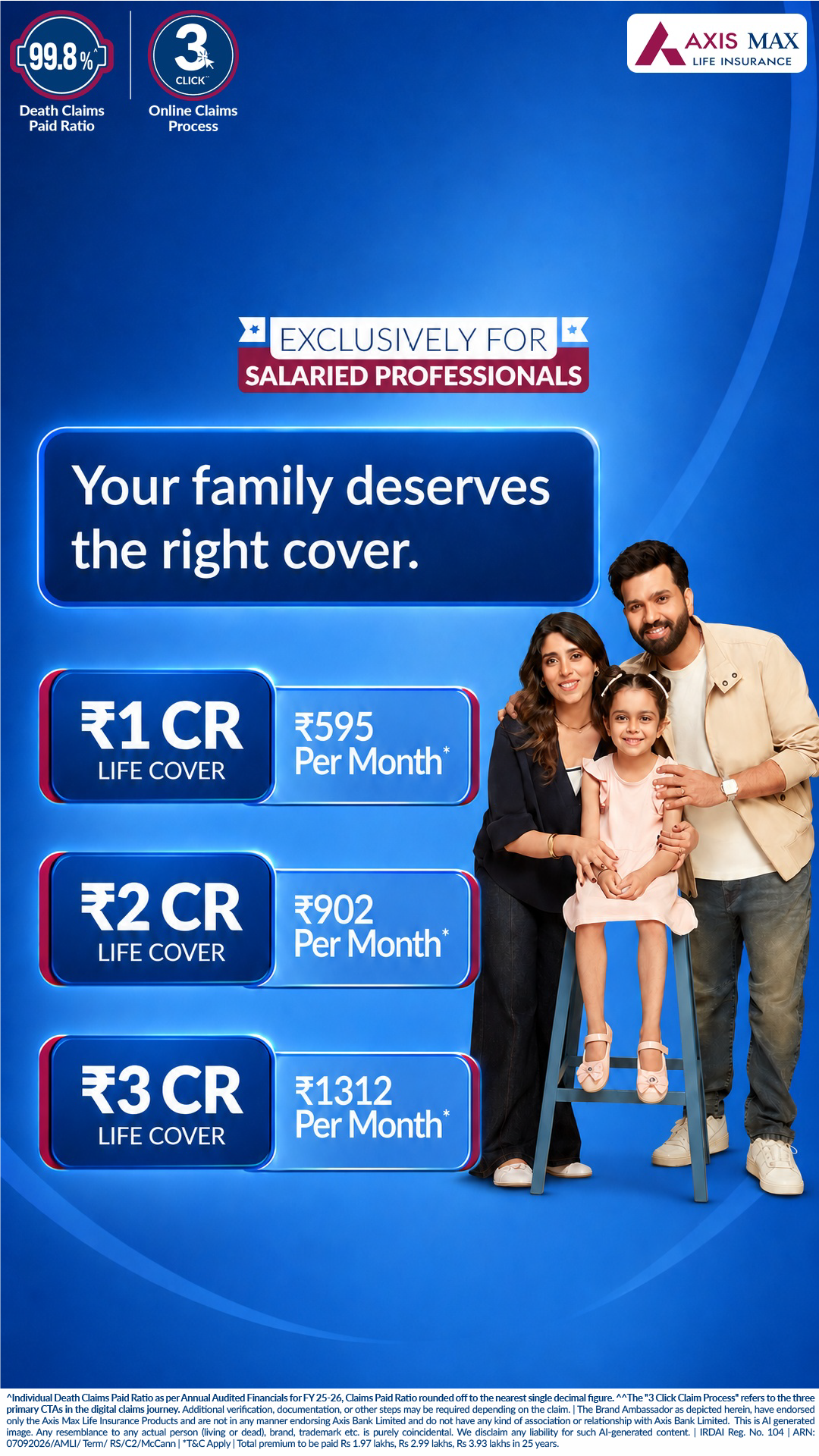 Axis Max Life Insurance Facebook ad: ₹2 Cr Life Cover From ₹902/Month