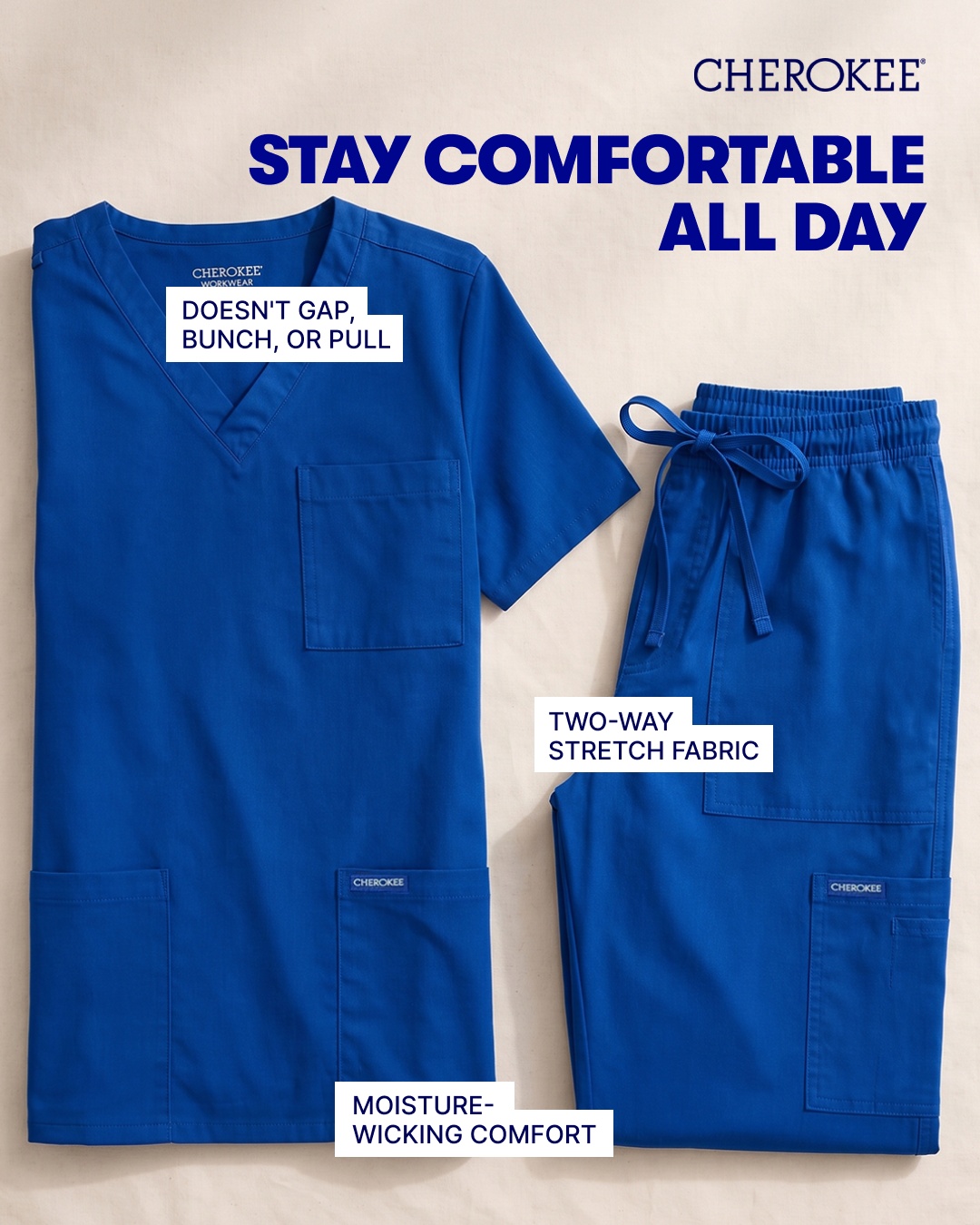 Cherokee Uniforms Facebook ad: Scrubs For Every Body