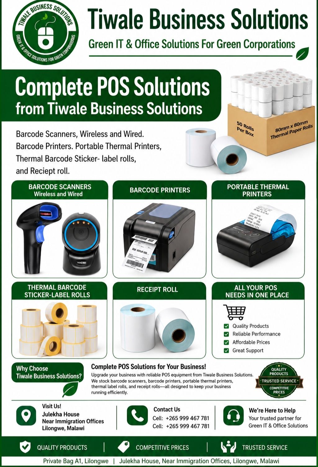 Tiwale Business Solutions Facebook ad: Complete POS Solutions for Your Business!