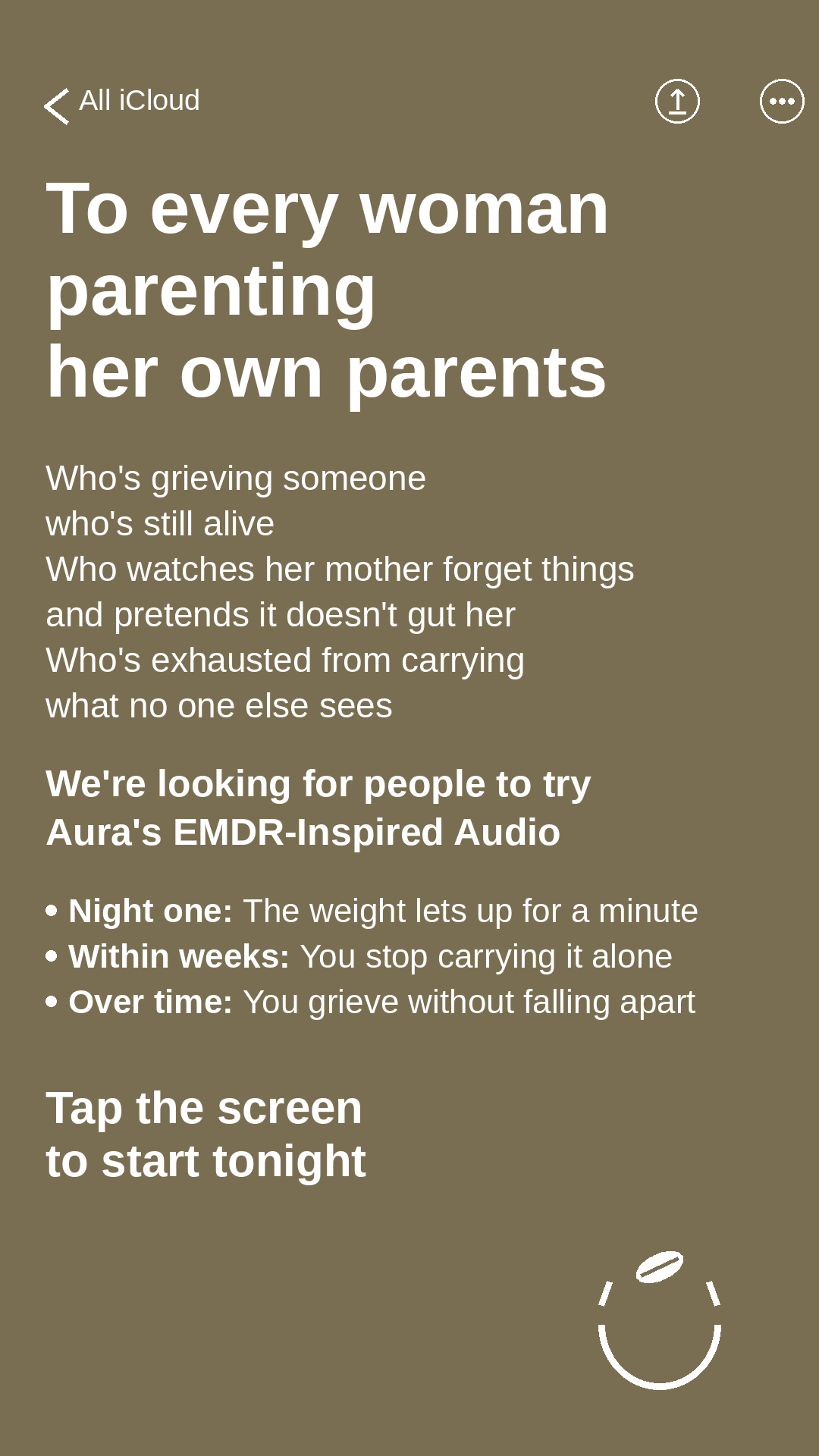 Aura: Find peace every day Facebook ad