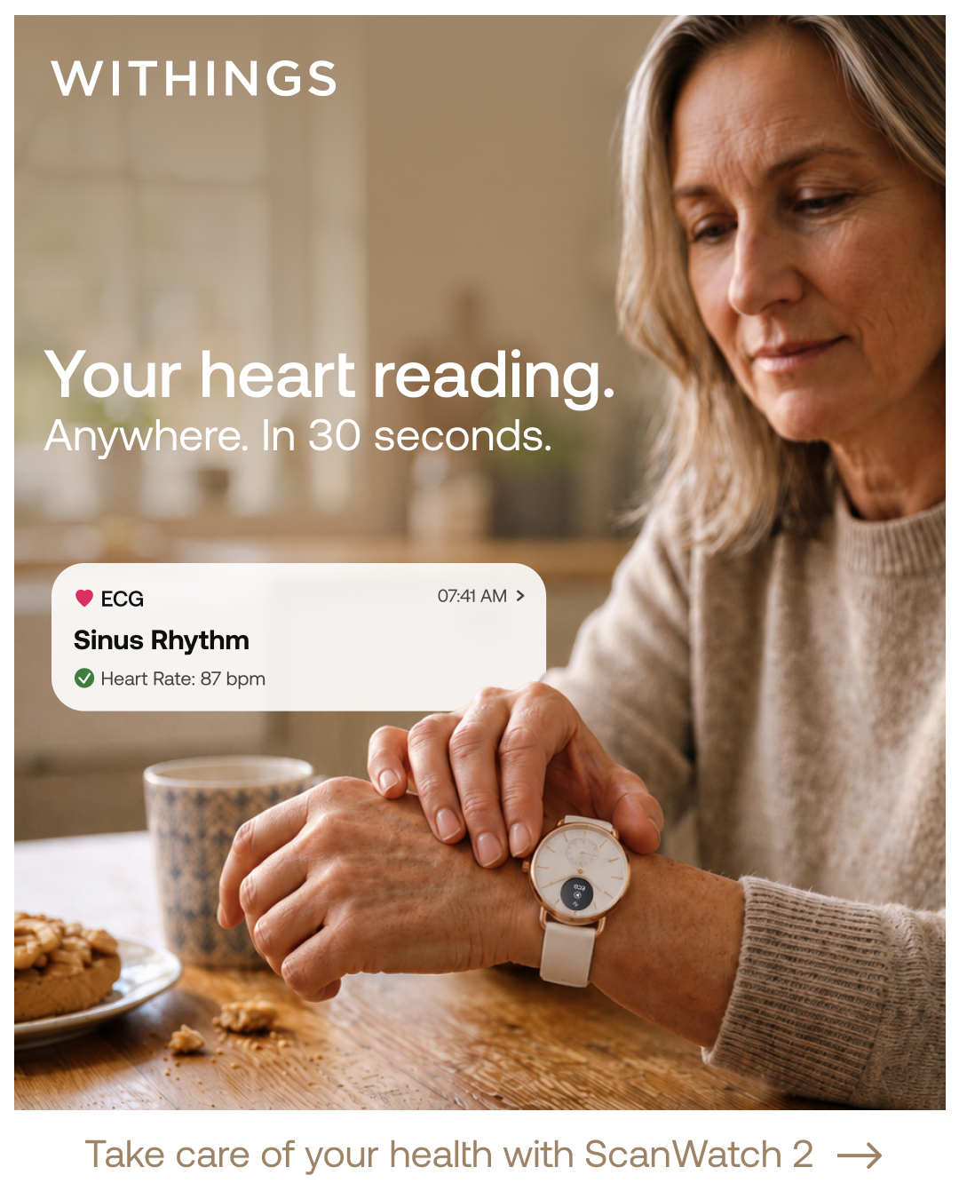 Withings Facebook ad: A watch that watches over you.