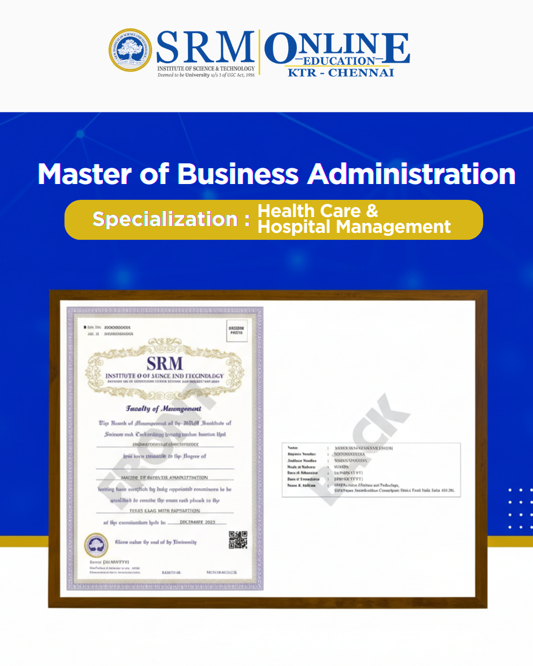 SRM Online Education Facebook ad