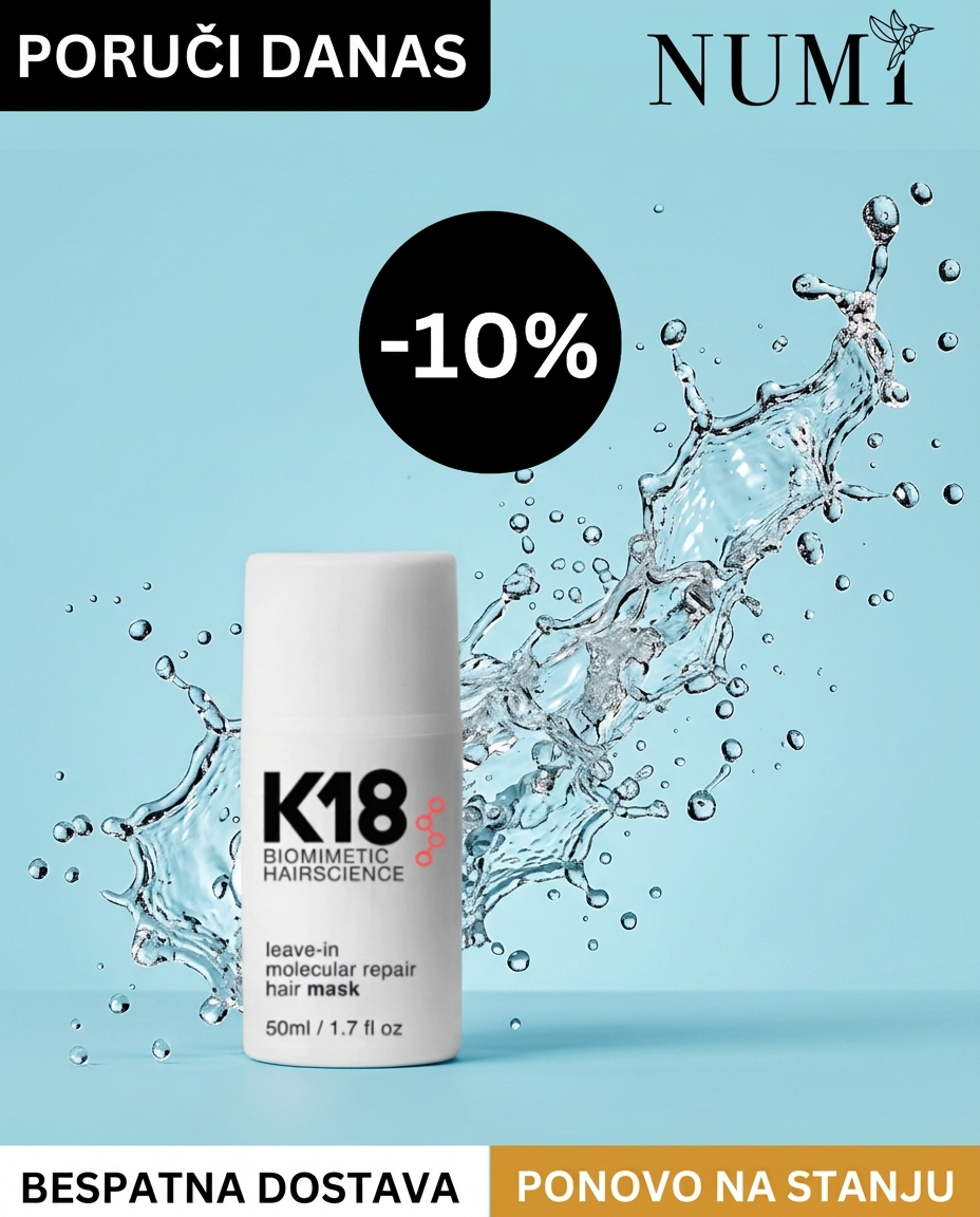 Numi Facebook ad: K18 Leave-in Mask: sada -10%