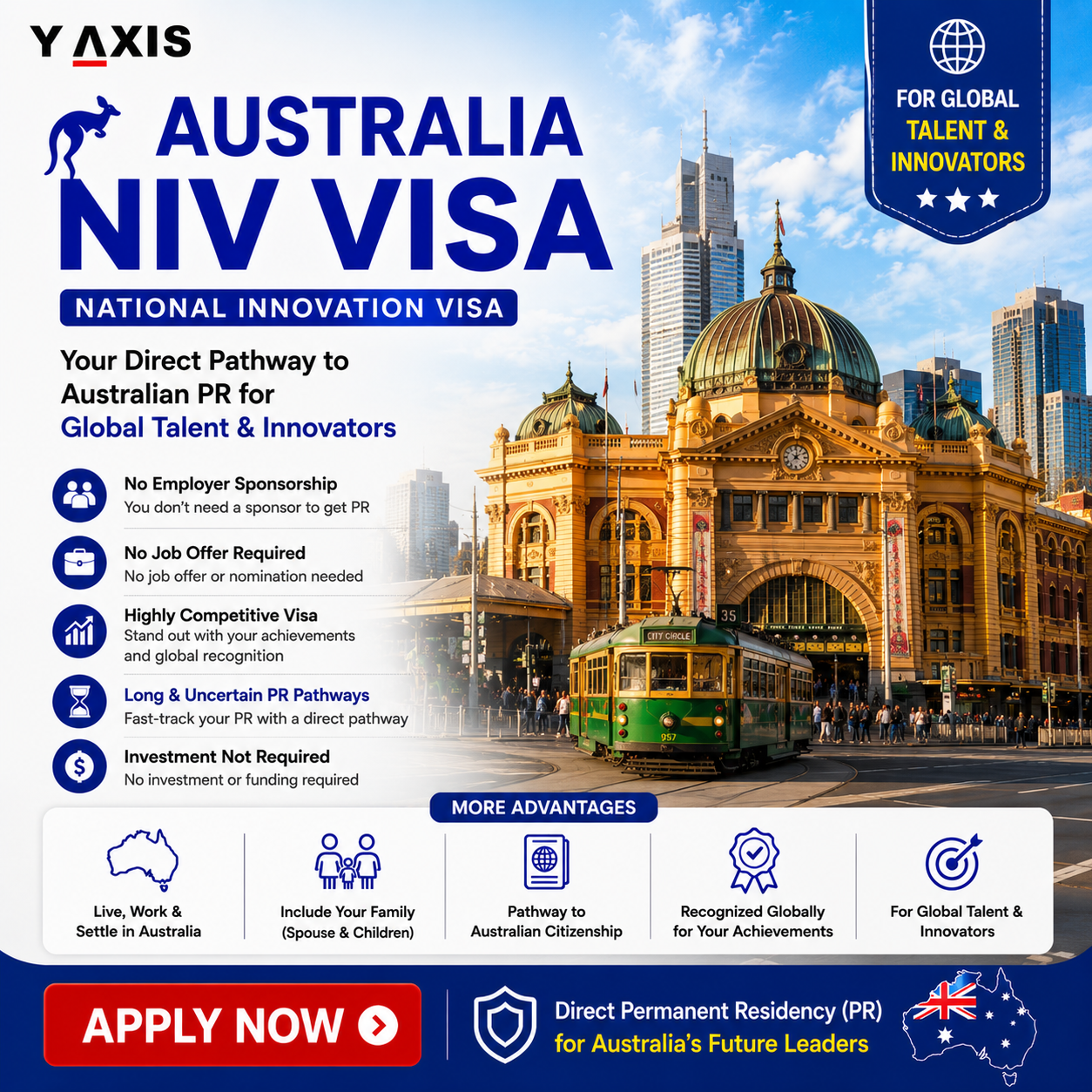 Y-Axis Australia Facebook ad: Apply for Australia’s NIV Visa!