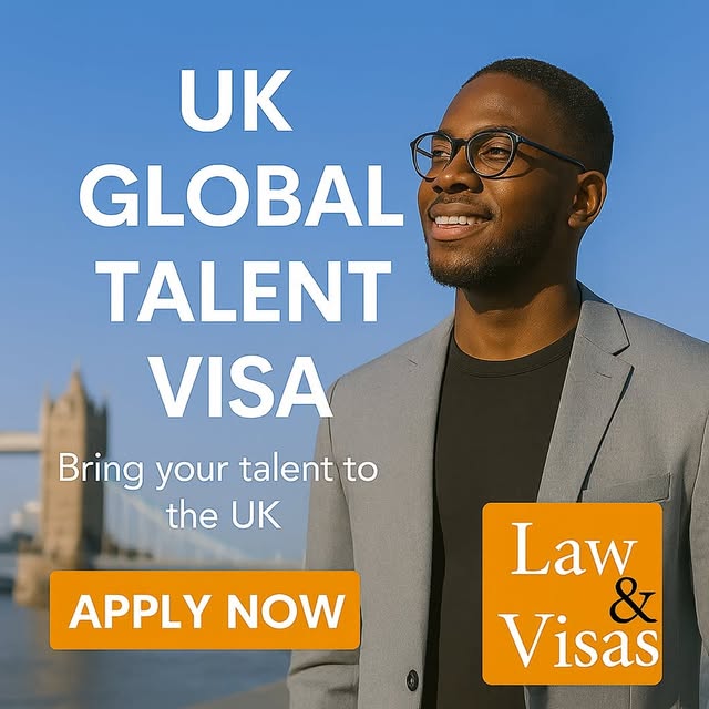 Law and Visas Facebook ad: UK Global Talent Visa
