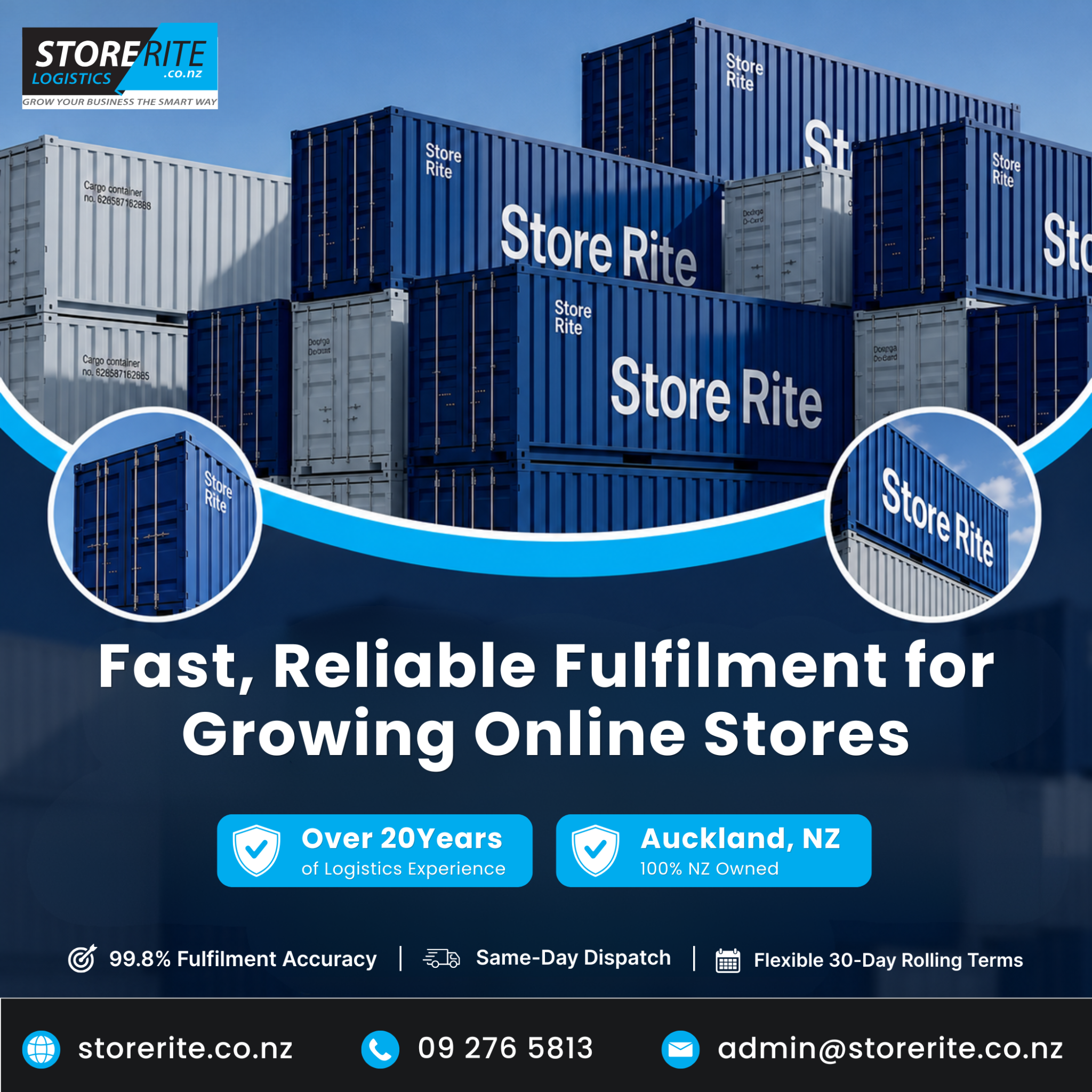 Store Rite Logistics Ltd Facebook ad: Fast NZ eCommerce Fulfilment