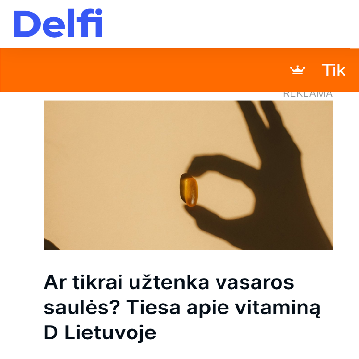 Moonmart LT Facebook ad: -40% VITAMINUI D