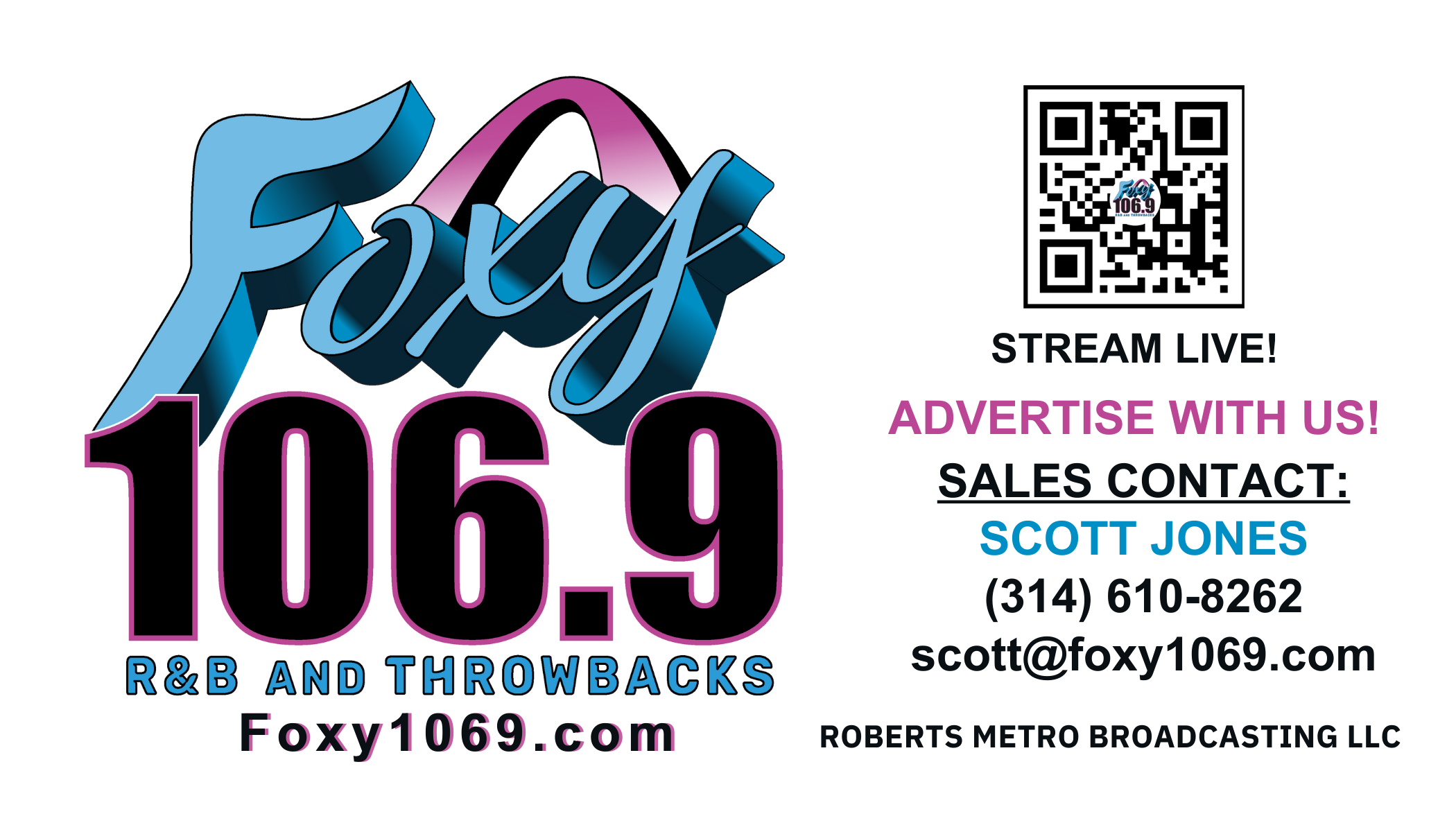 Foxy 1069FM Facebook ad: Advertise with Us!