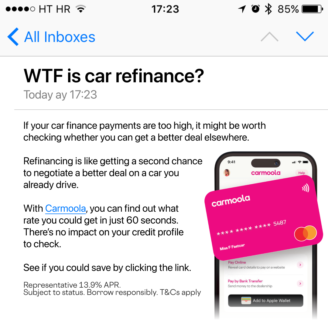 Carmoola Facebook ad