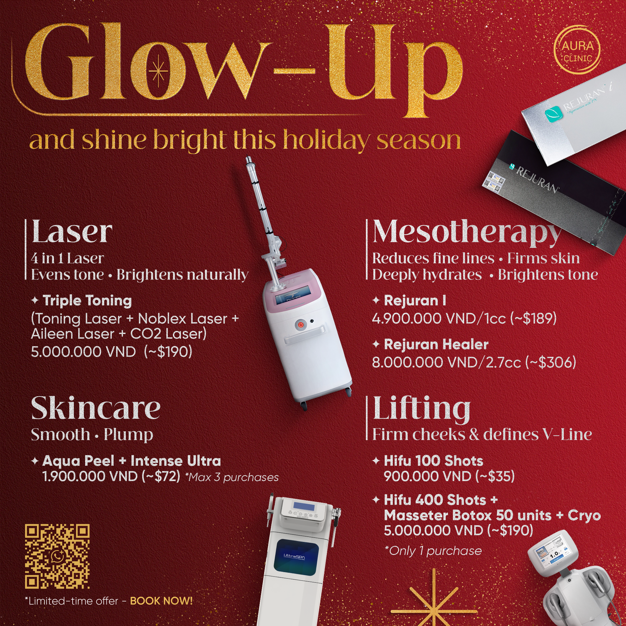 Aura Clinic Vietnam Facebook ad: Don't Miss Out!