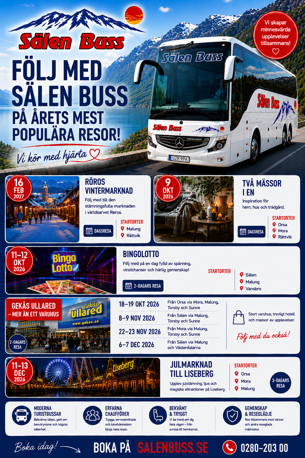 Sälen Buss AB Facebook ad: Res med Sälen Buss 2026