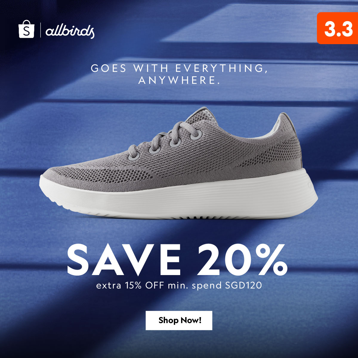 Allbirds Singapore Facebook ad: 3.3 Allbirds Sale!