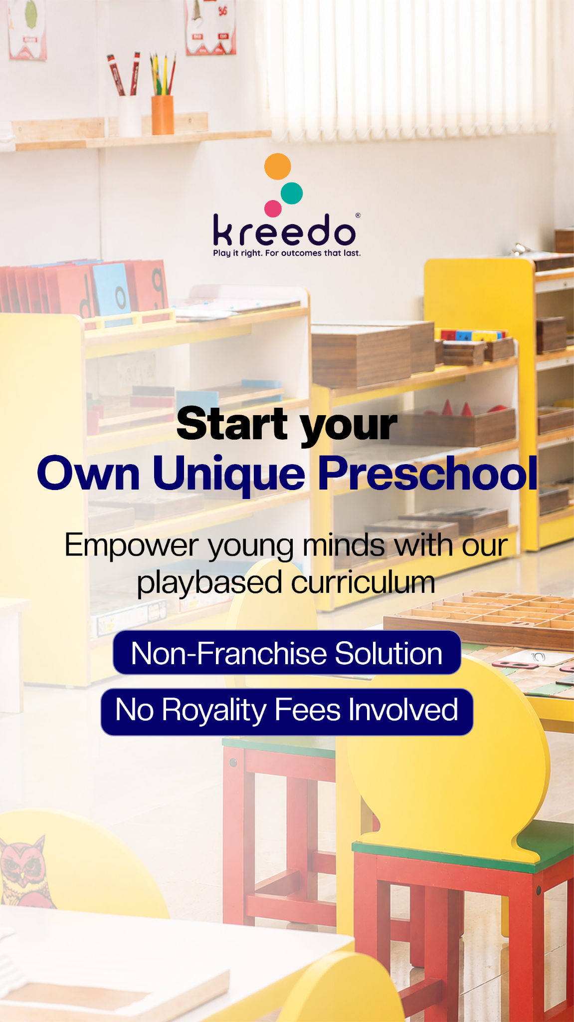 Kreedology Facebook ad: Start or Upgrade your Preschool