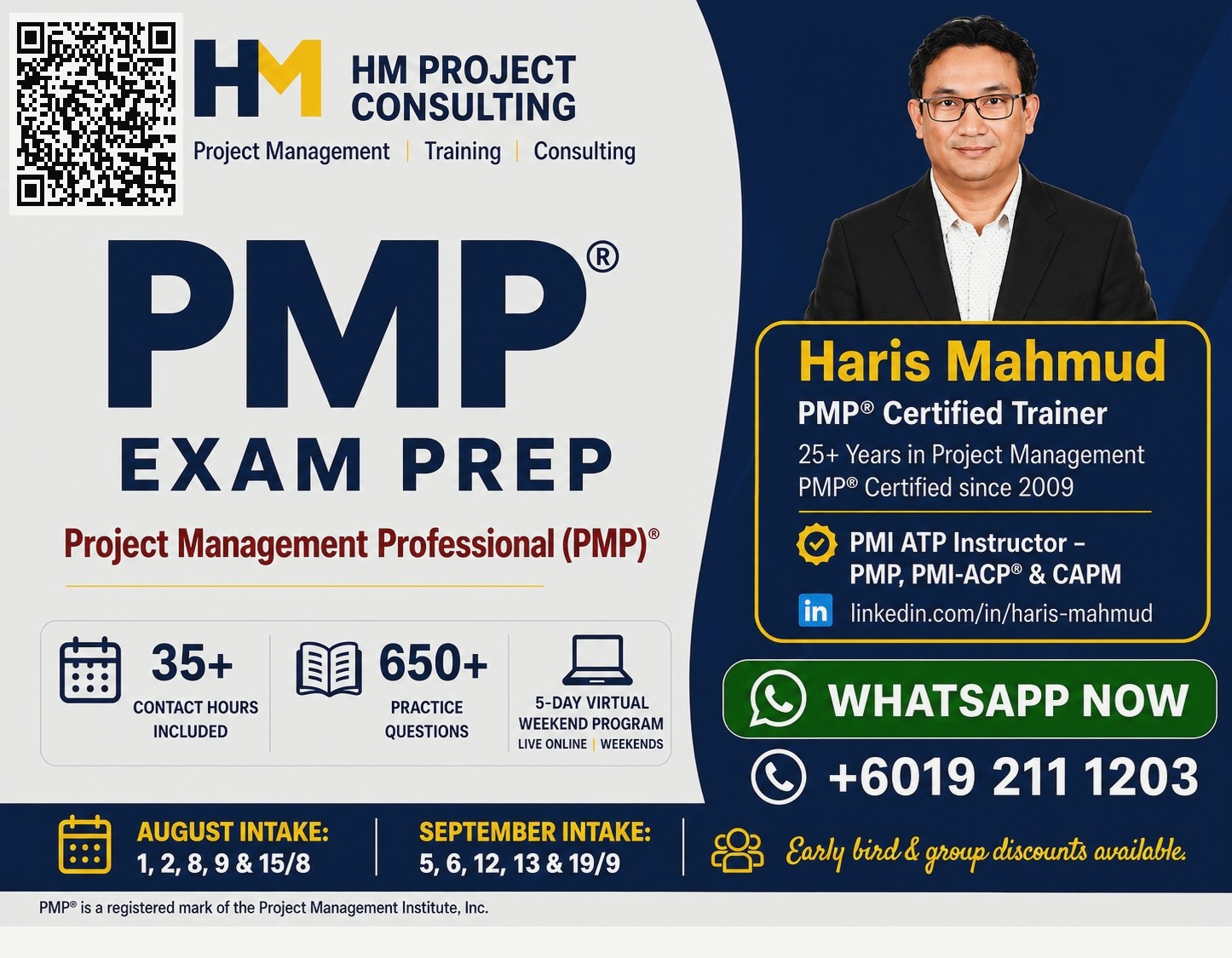 HM Project Consulting Facebook ad: PMP Exam Prep
