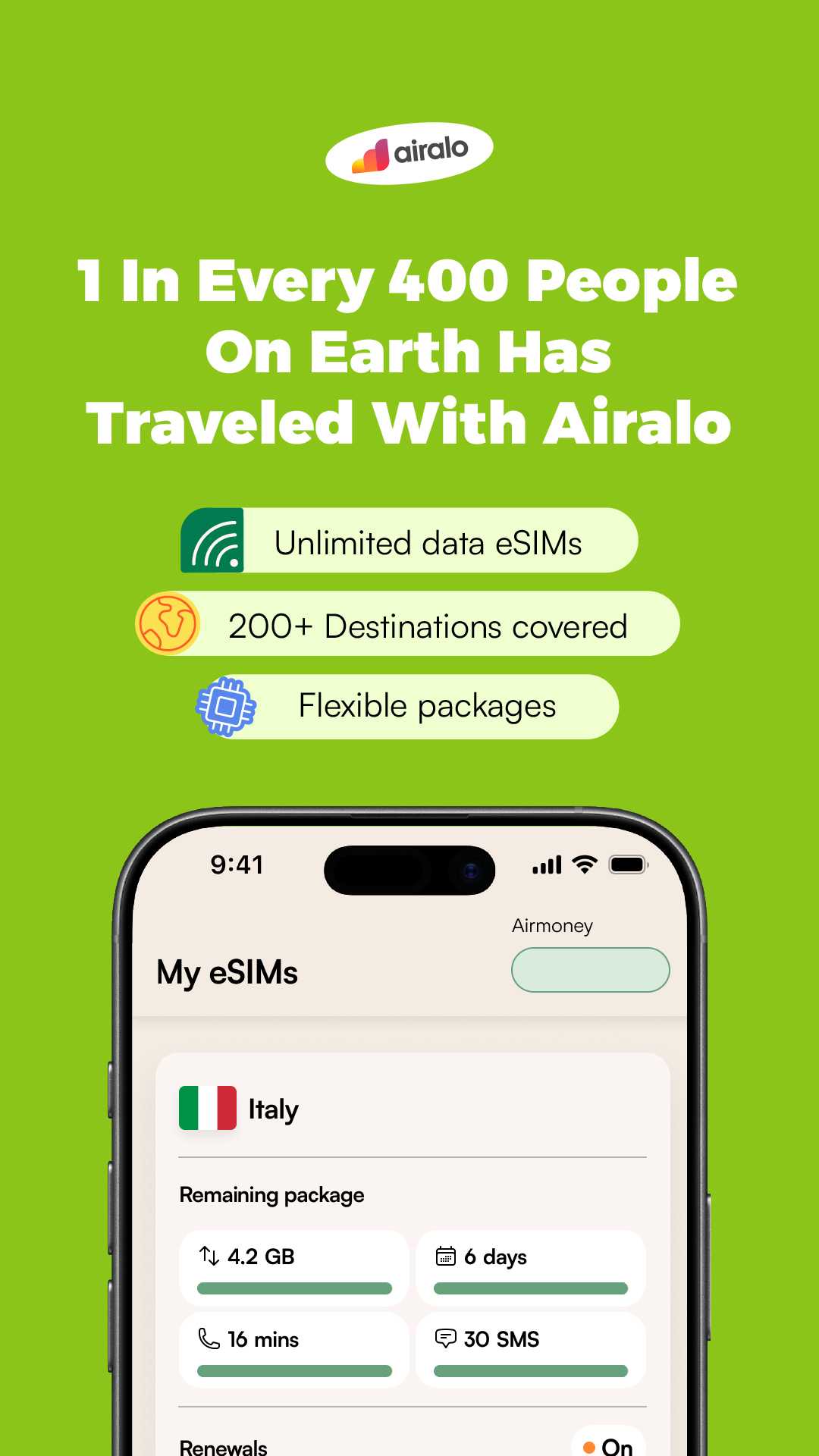 Airalo Global eSIM Store Facebook ad