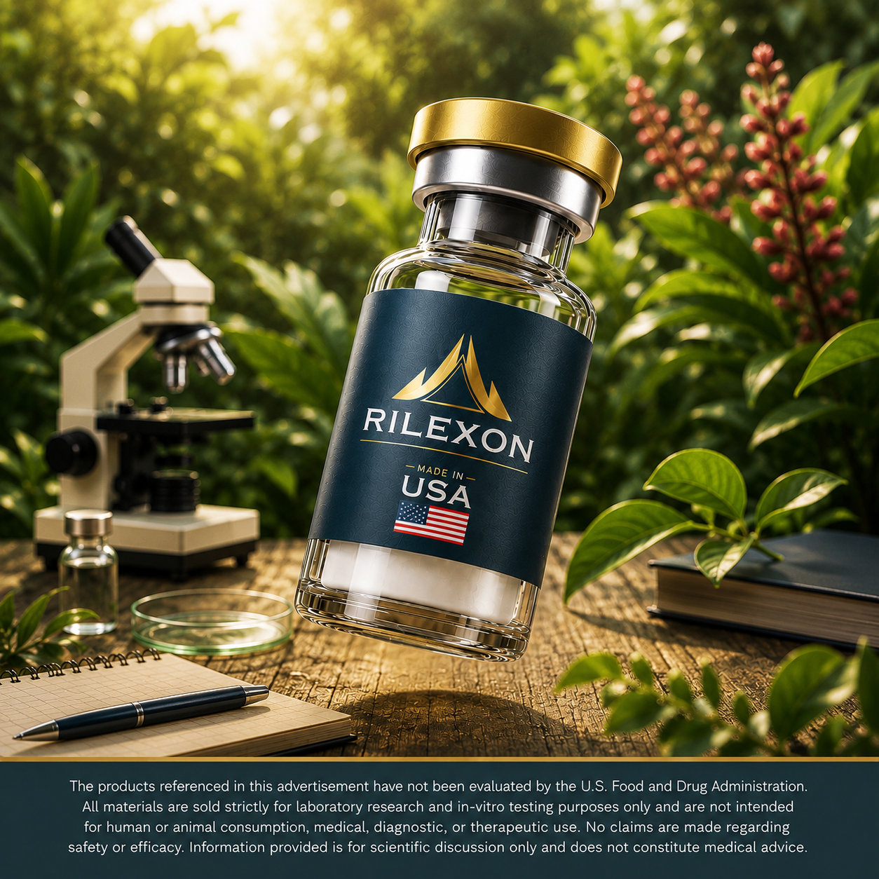 Rilexon Facebook ad: Laboratory Standards. Academic Precision
