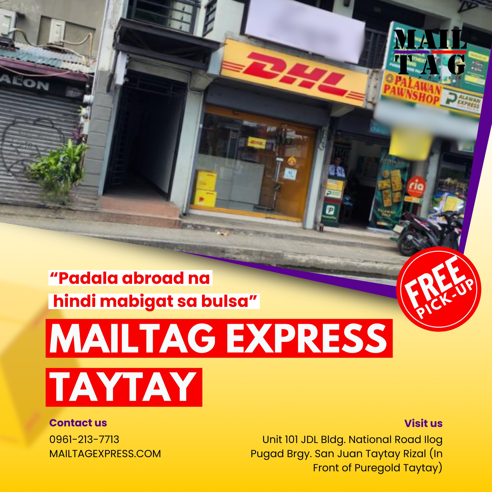 MailTag Express Taytay Facebook ad: Taga-Taytay, Rizal? Kami ang ka-partner mo sa padala…