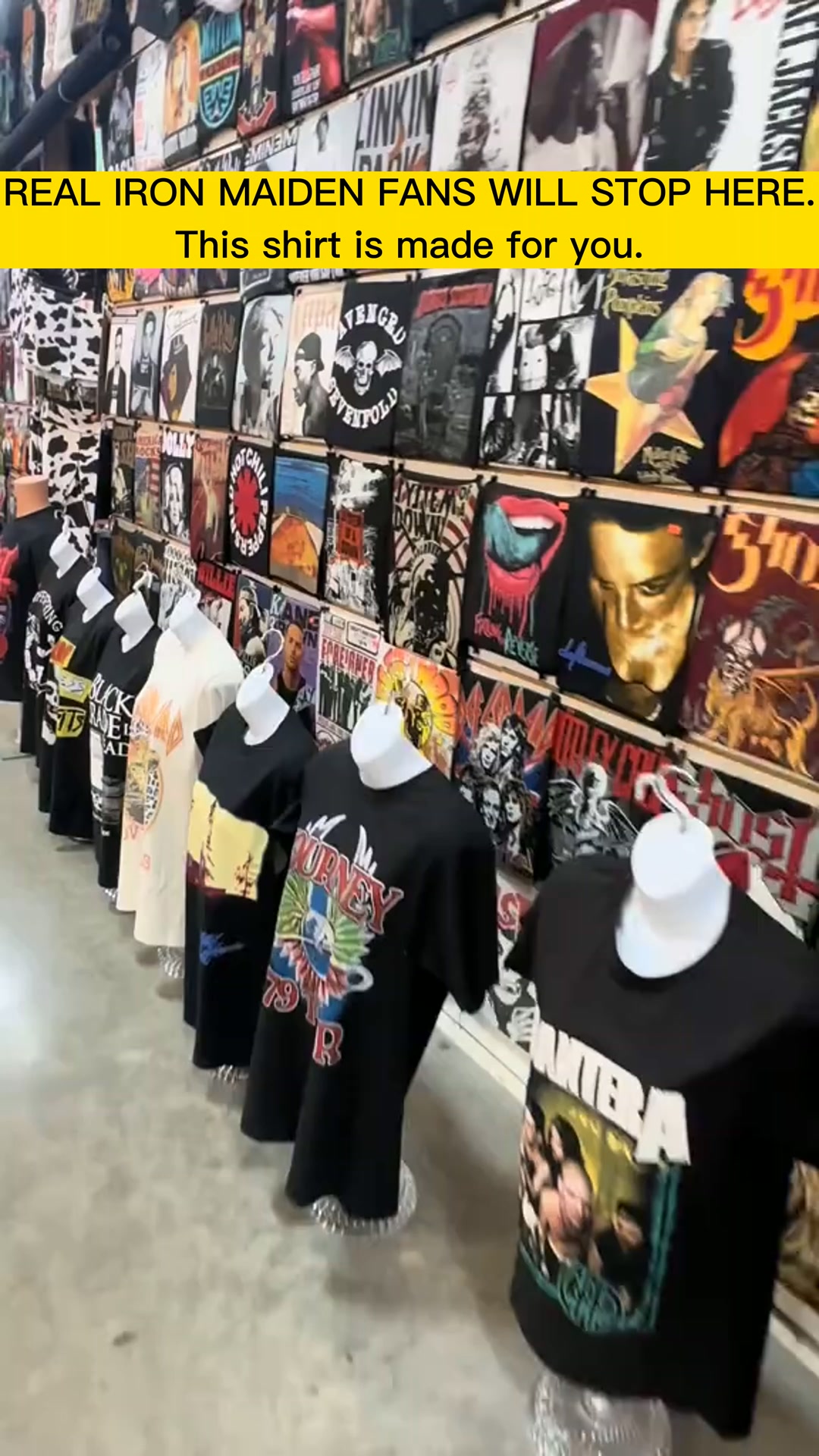 Sketchy Tees Facebook ad: Iron Maiden Tour Shirts for Metal Fans