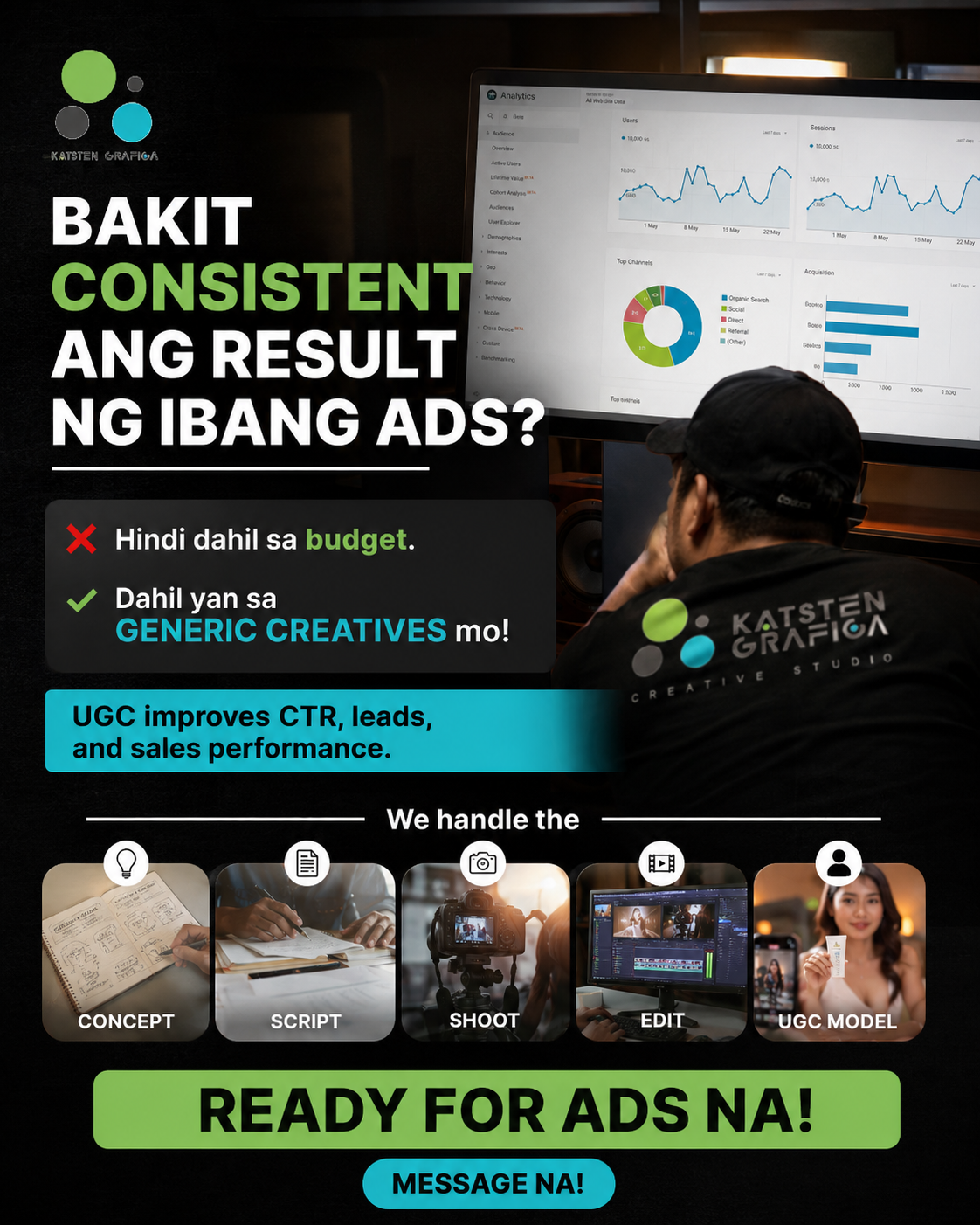 Katsten Grafica Facebook ad: Sunog na ang Budget mo sa Ads? You MUST Try UGC!