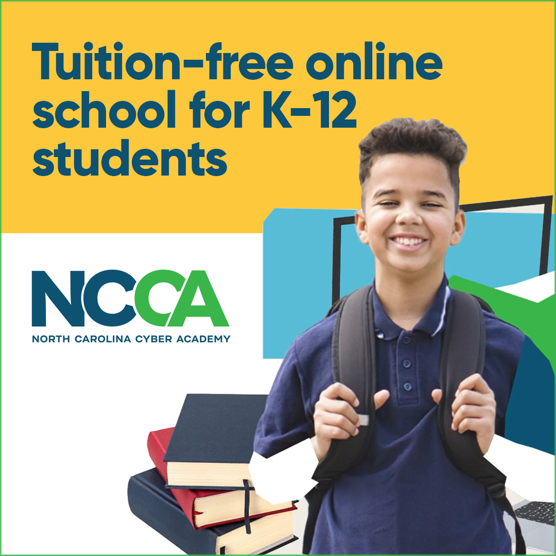 North Carolina Cyber Academy Facebook ad: 2026-27 Enrollment Now Open