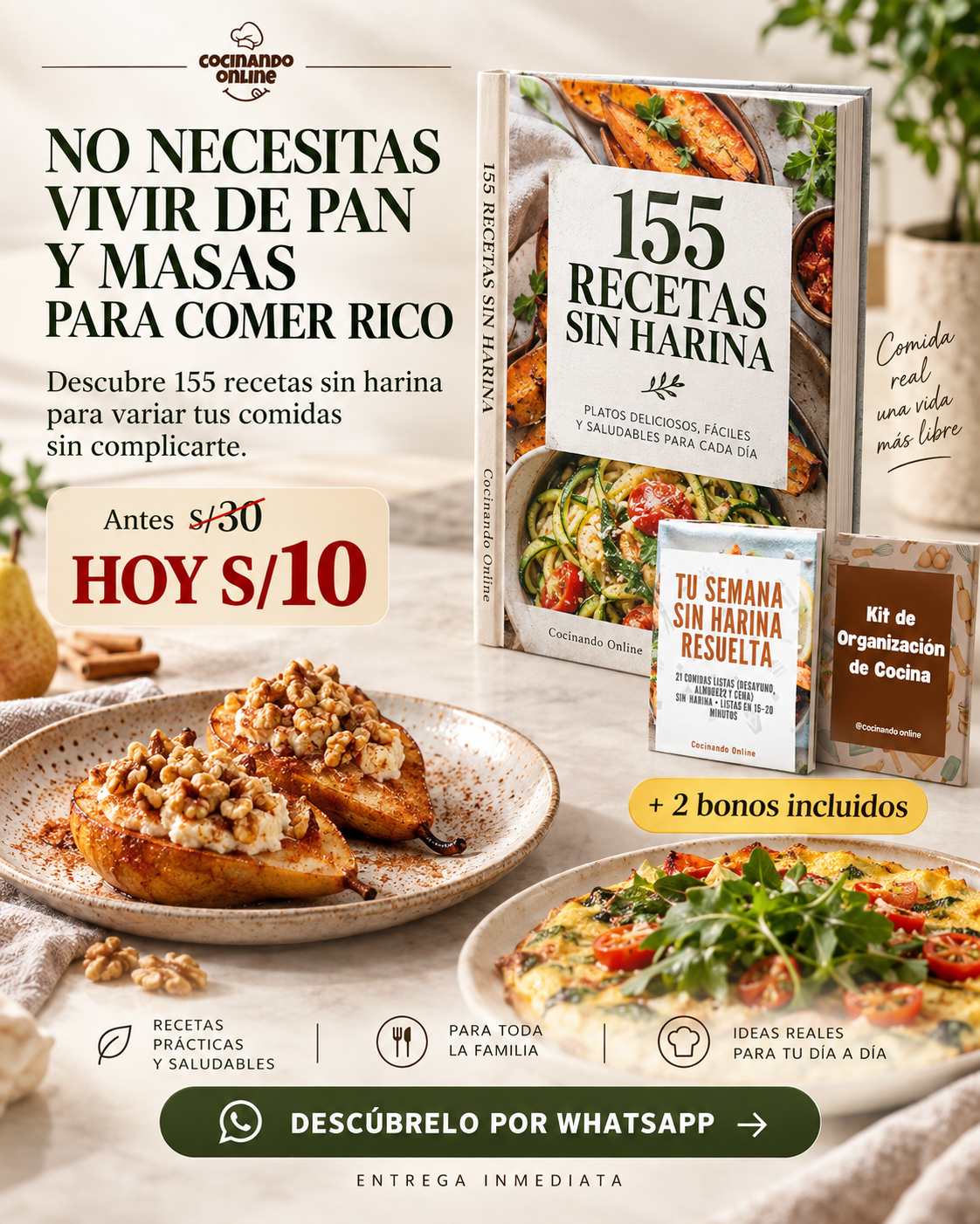 Cocinando Online - Recetas Fáciles Facebook ad: ¿Quieres más ideas para comer sin harina sin…
