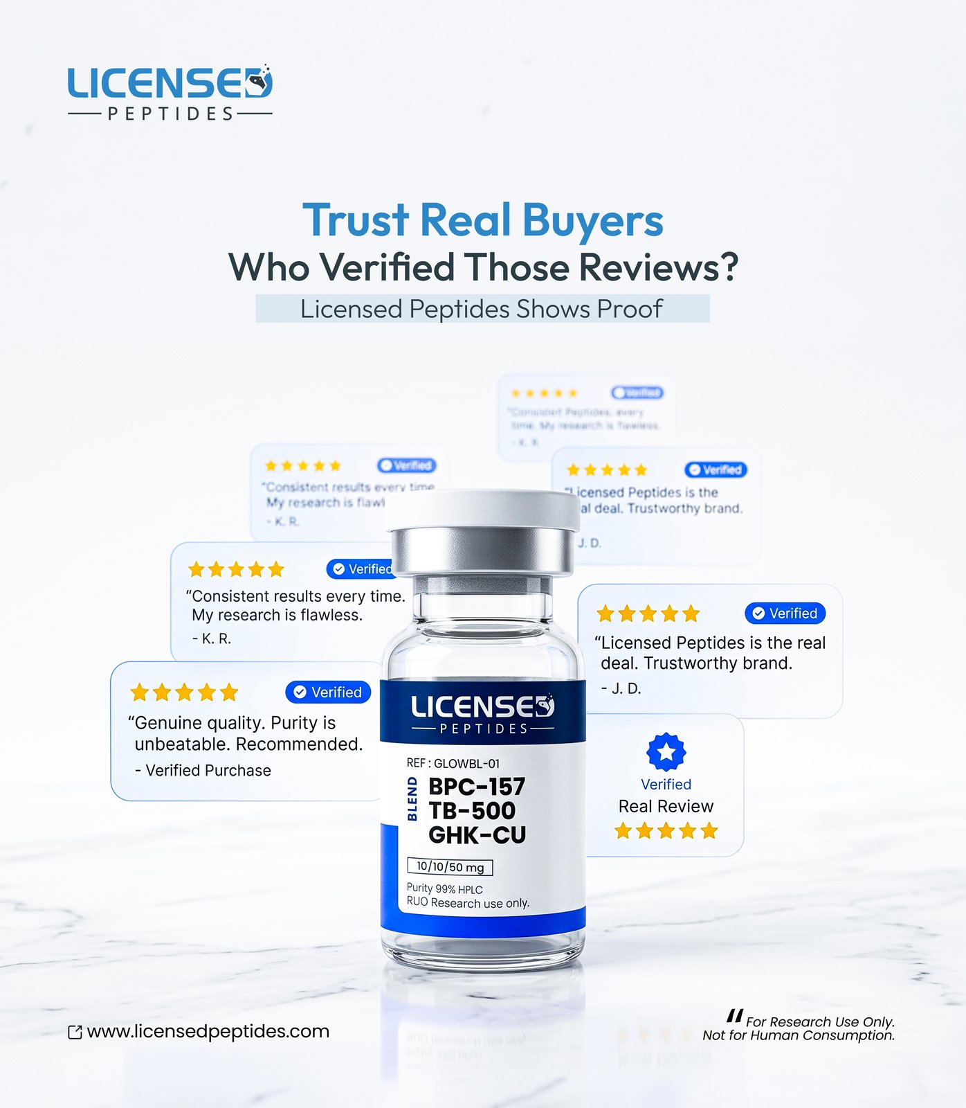 Licensed PeptideResearch Facebook ad: EVERY PEPTIDE DISCOUNTED, SALE ENDS SOON