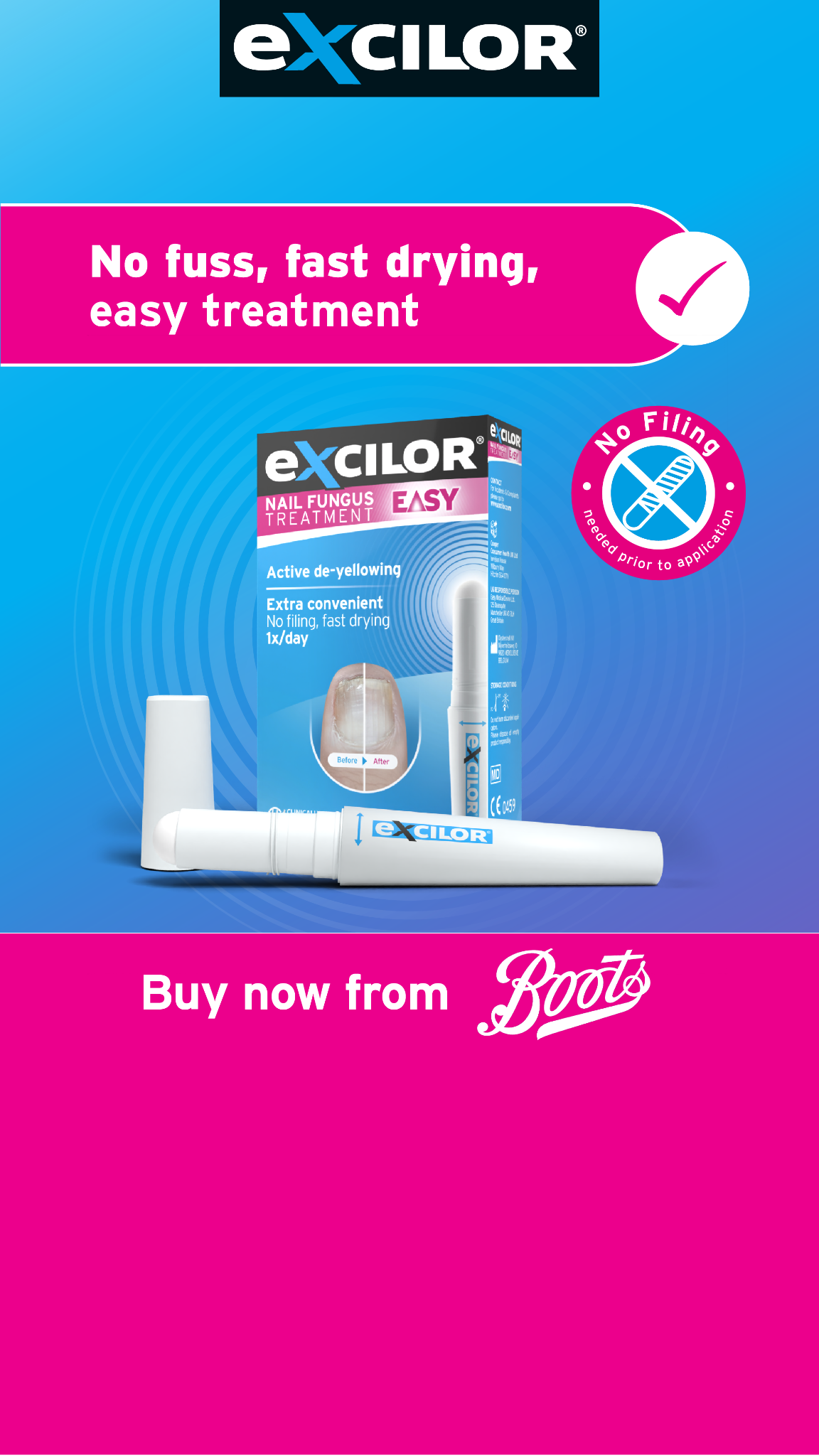 Excilor UK Facebook ad from May 1, 2026
