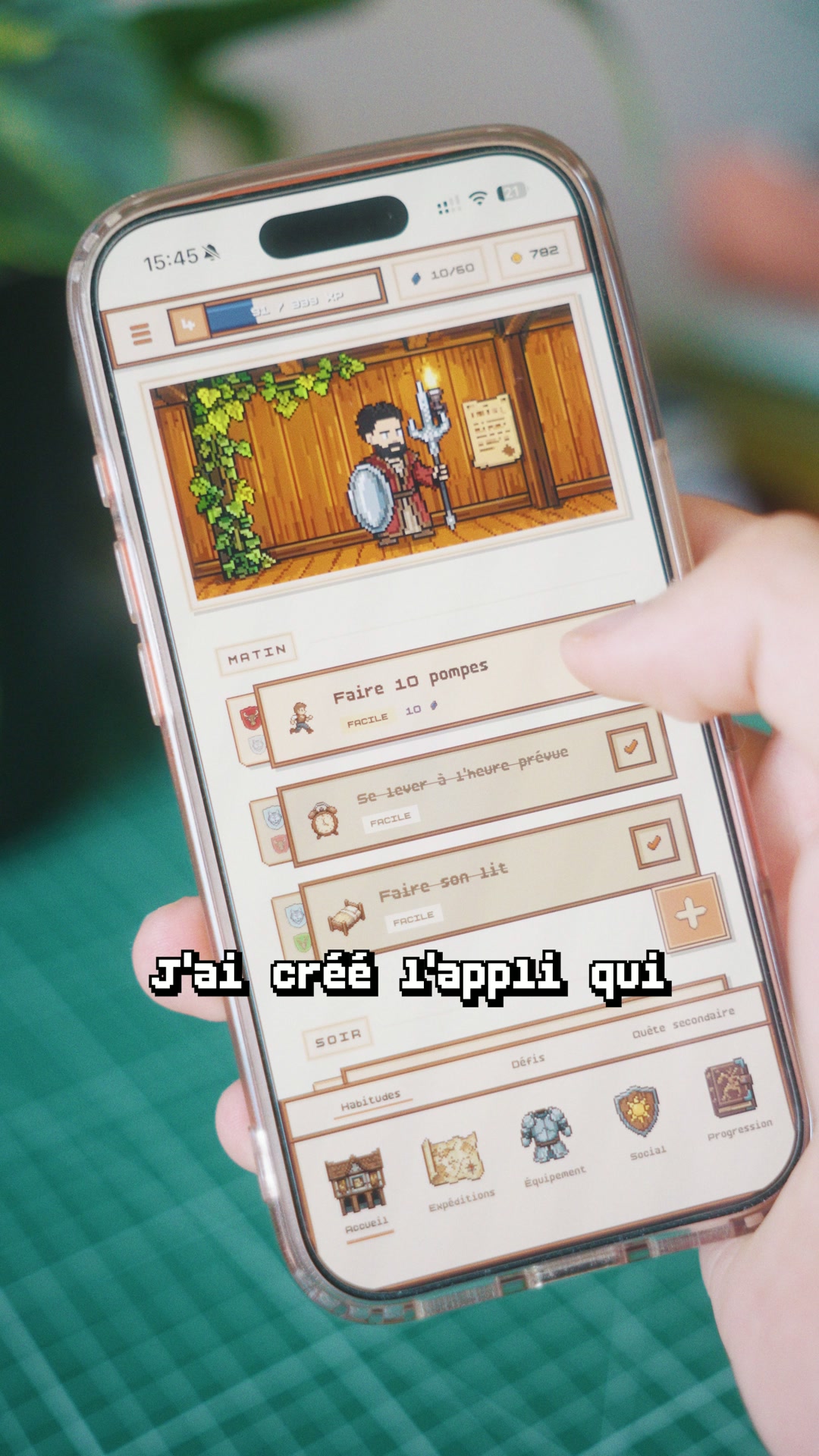 Pixelio - Habit Tracker RPG Facebook ad: Ta vie, version jeu vidéo