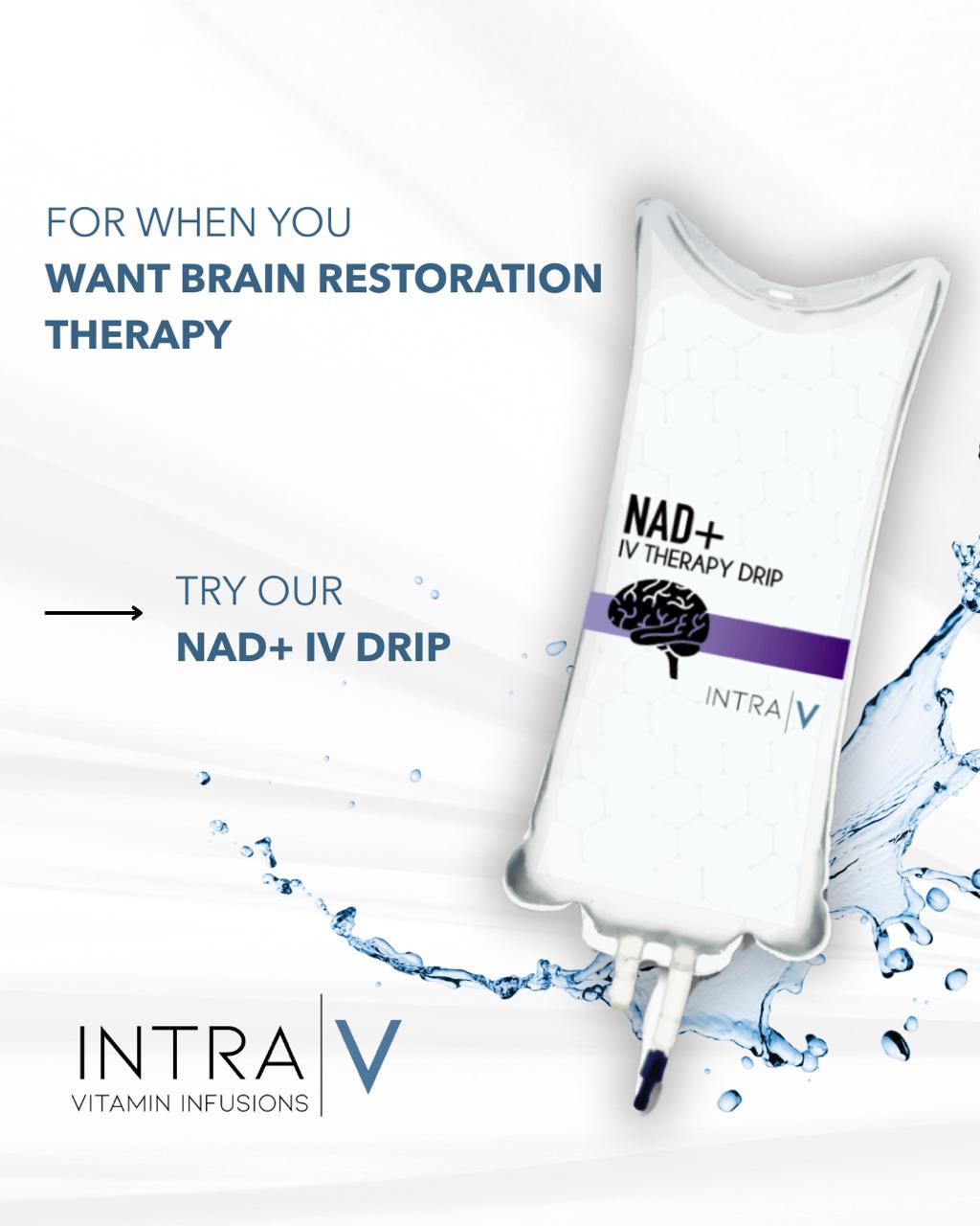 Intra-V Vitamin IV Infusions Facebook ad: Restore • Rehydrate • Recharge