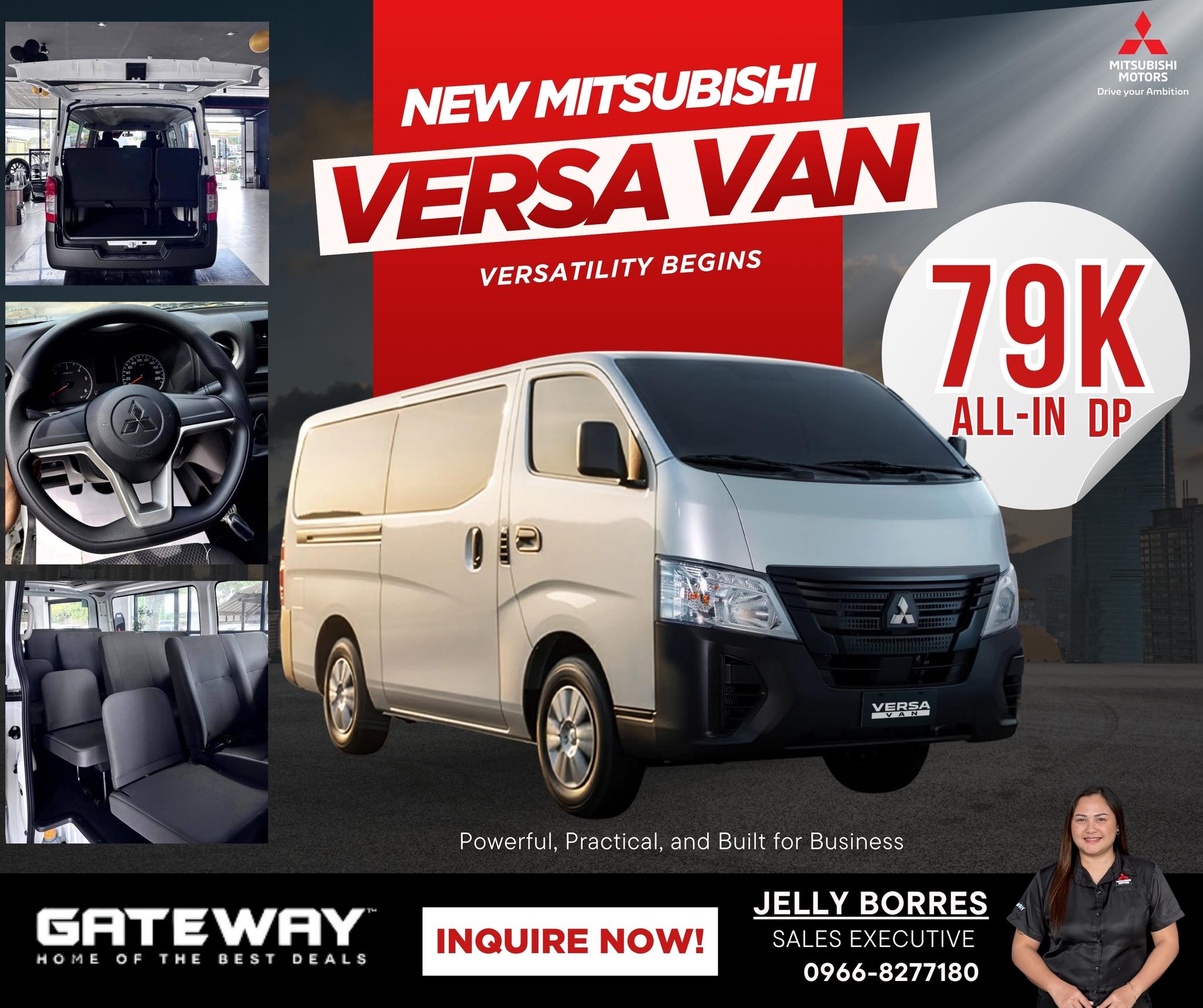 Mitsubishi Cebu Cars Mandaue Facebook ad: THE NEW MITSUBISHI VERSA VAN