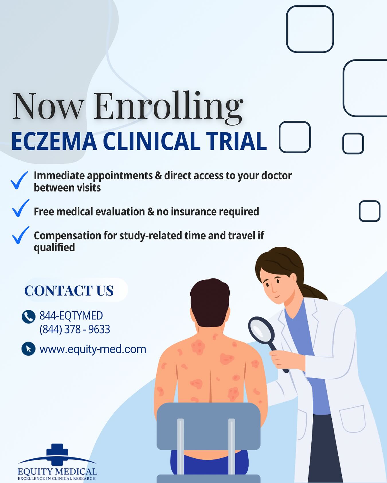 Equity Medical Facebook ad: Struggling with eczema?